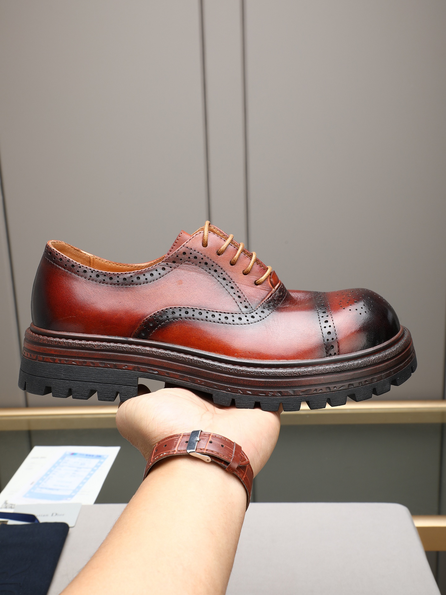 Dior men's leather shoes-2
