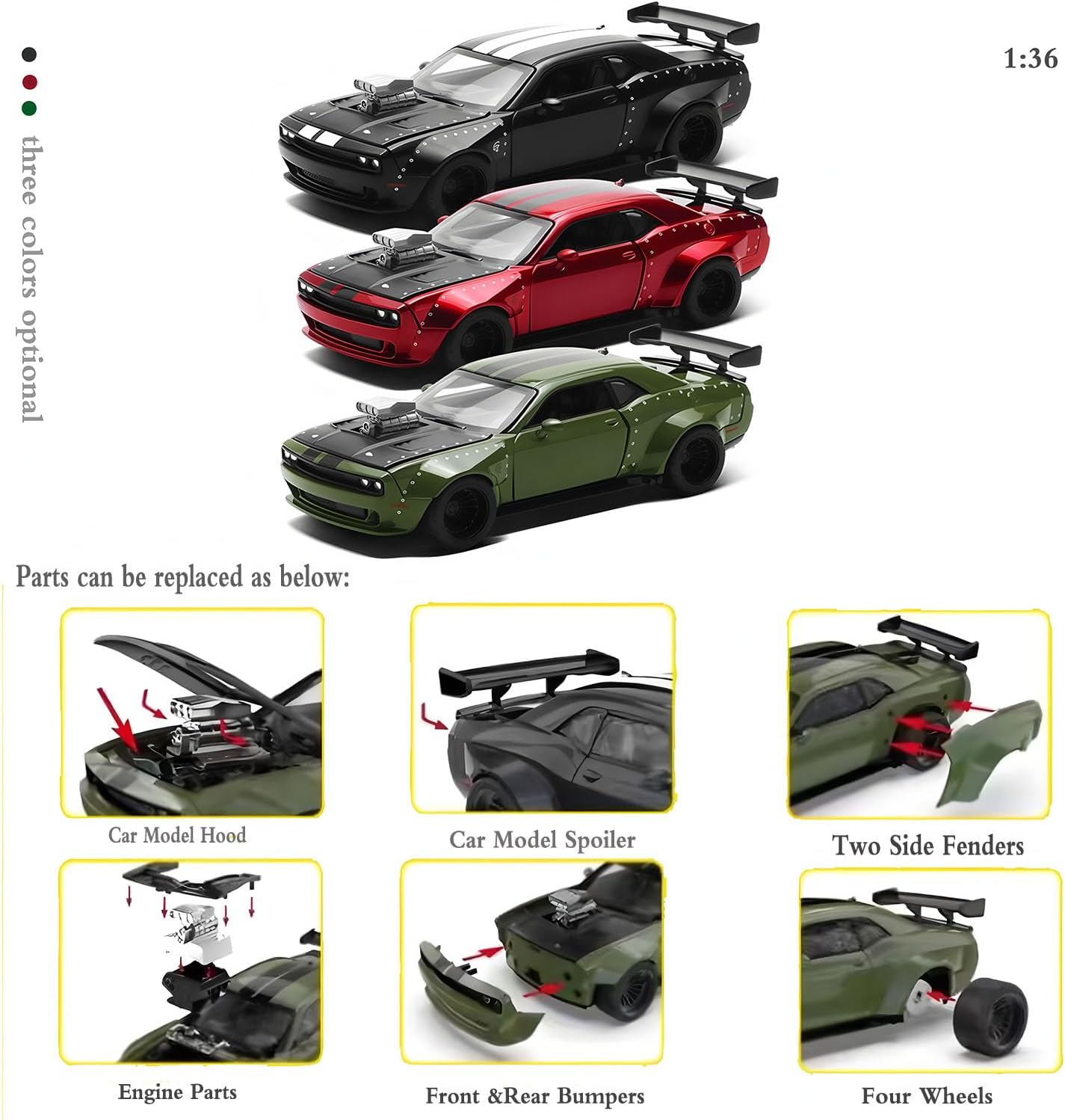 🏁 LOVEPOSELY Dodge DIY Disassembly Toy Car – Fun & Learning in One🚗