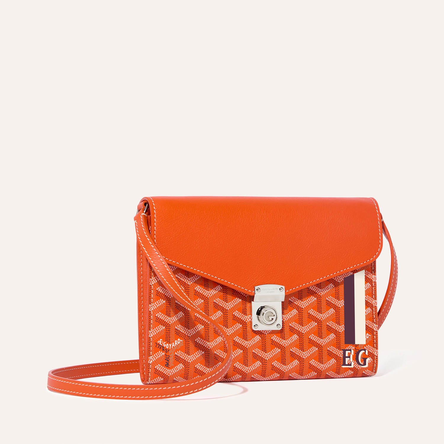 Chypre Wallet-Pouch Stripes and Initials