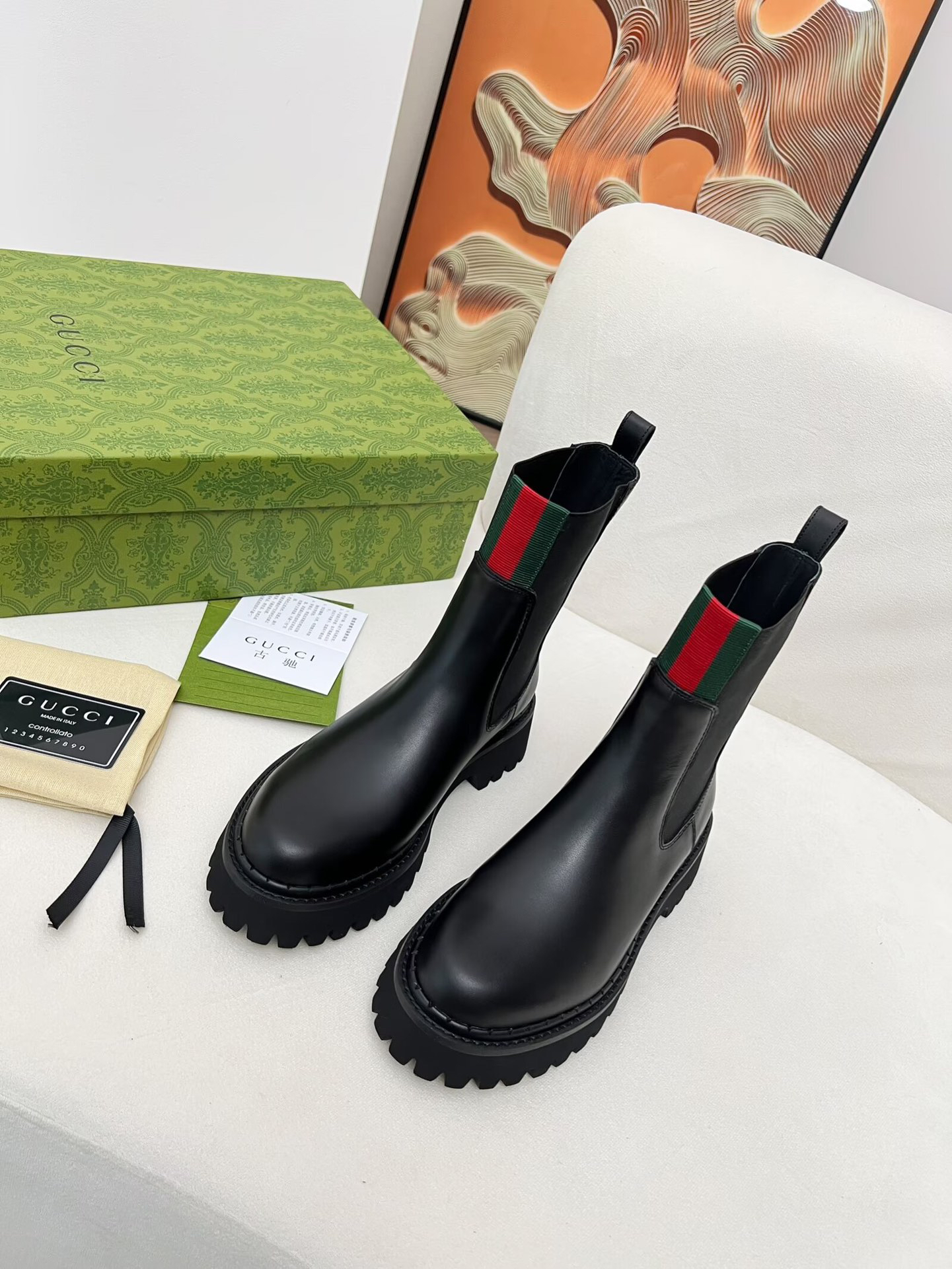 Gucci women's leather shoes-7