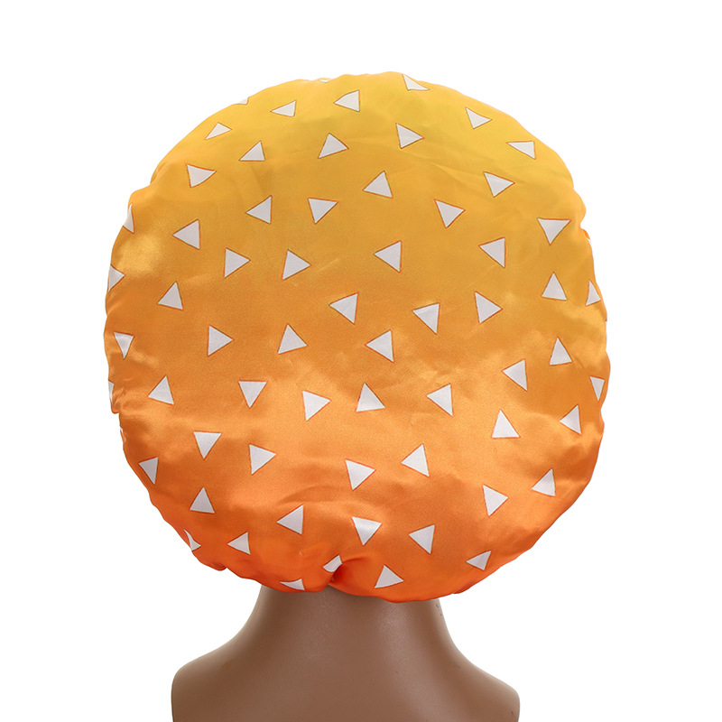 Red Black Cloud Large Bonnet - Silky Design Satin Bonnet