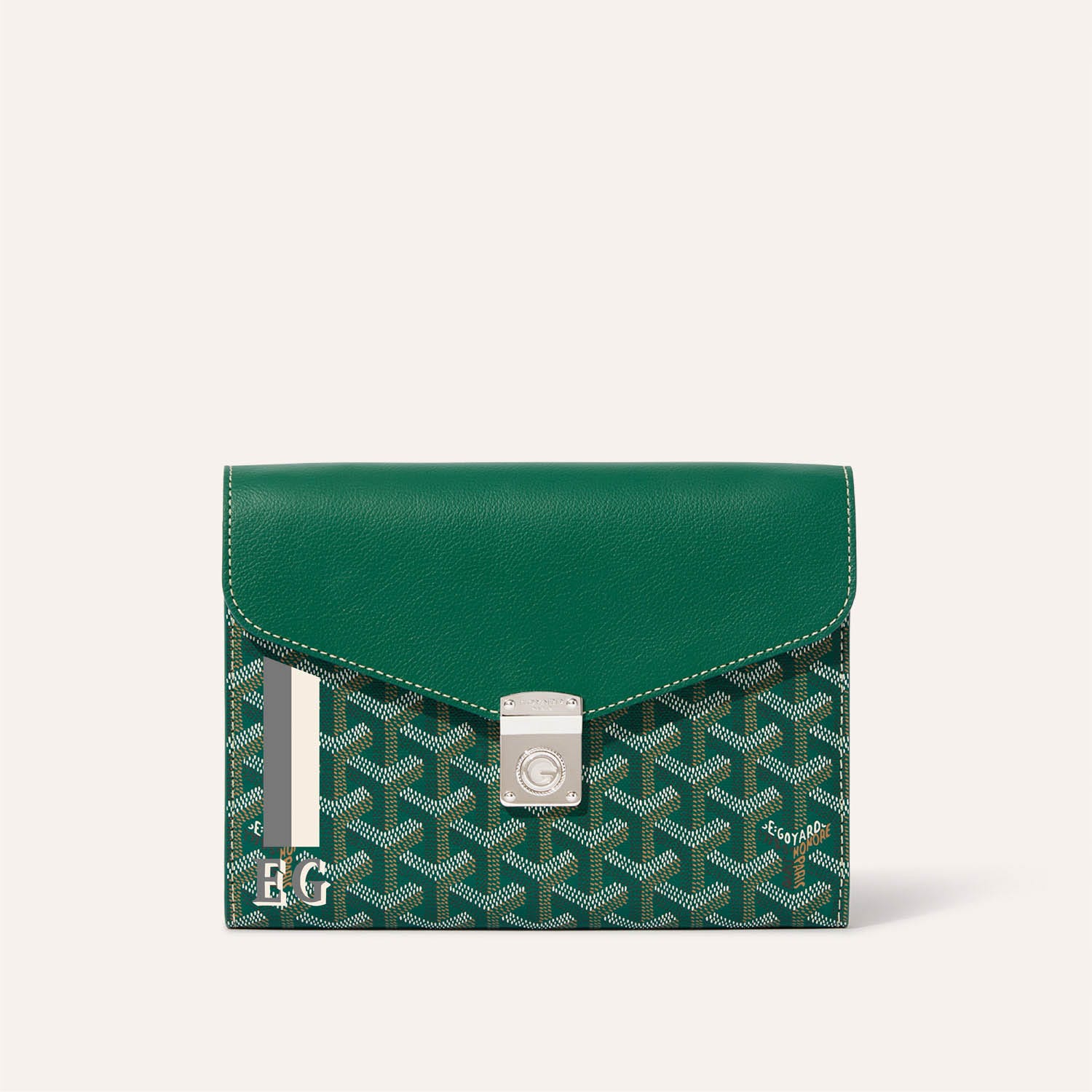 Chypre Wallet-Pouch Stripes and Initials