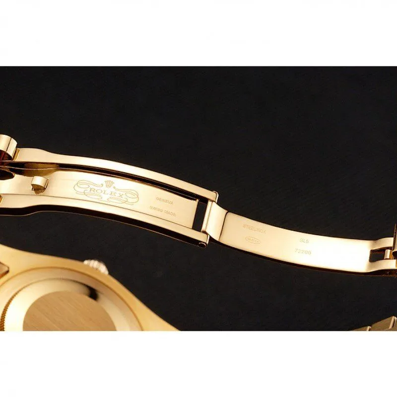 Swiss Day-Date Diamonds And Rubies Black Dial Yellow Gold Bracelet 1454101