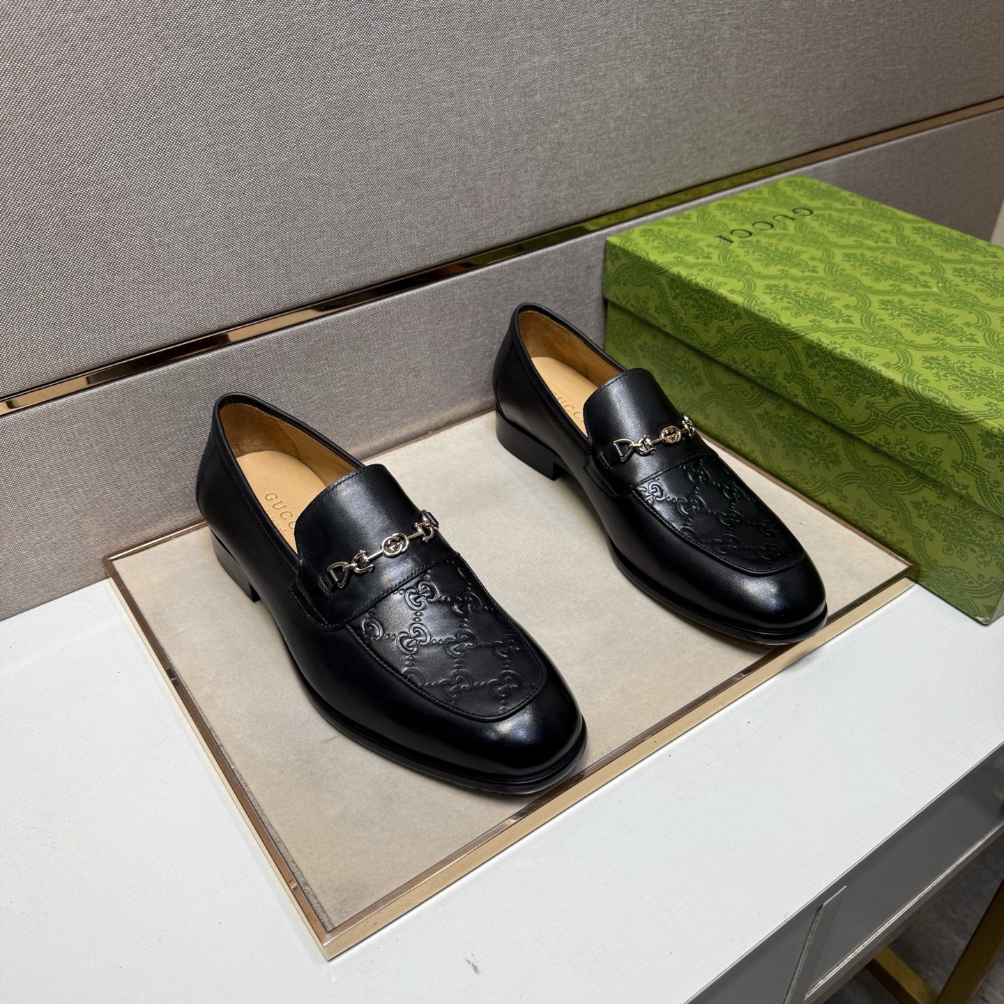 Gucci men's leather shoes-13