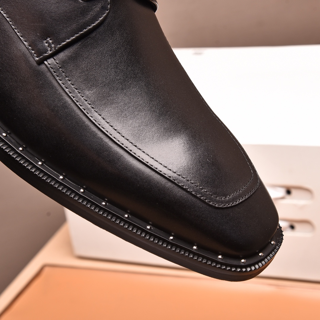 Prada men's leather shoes-10