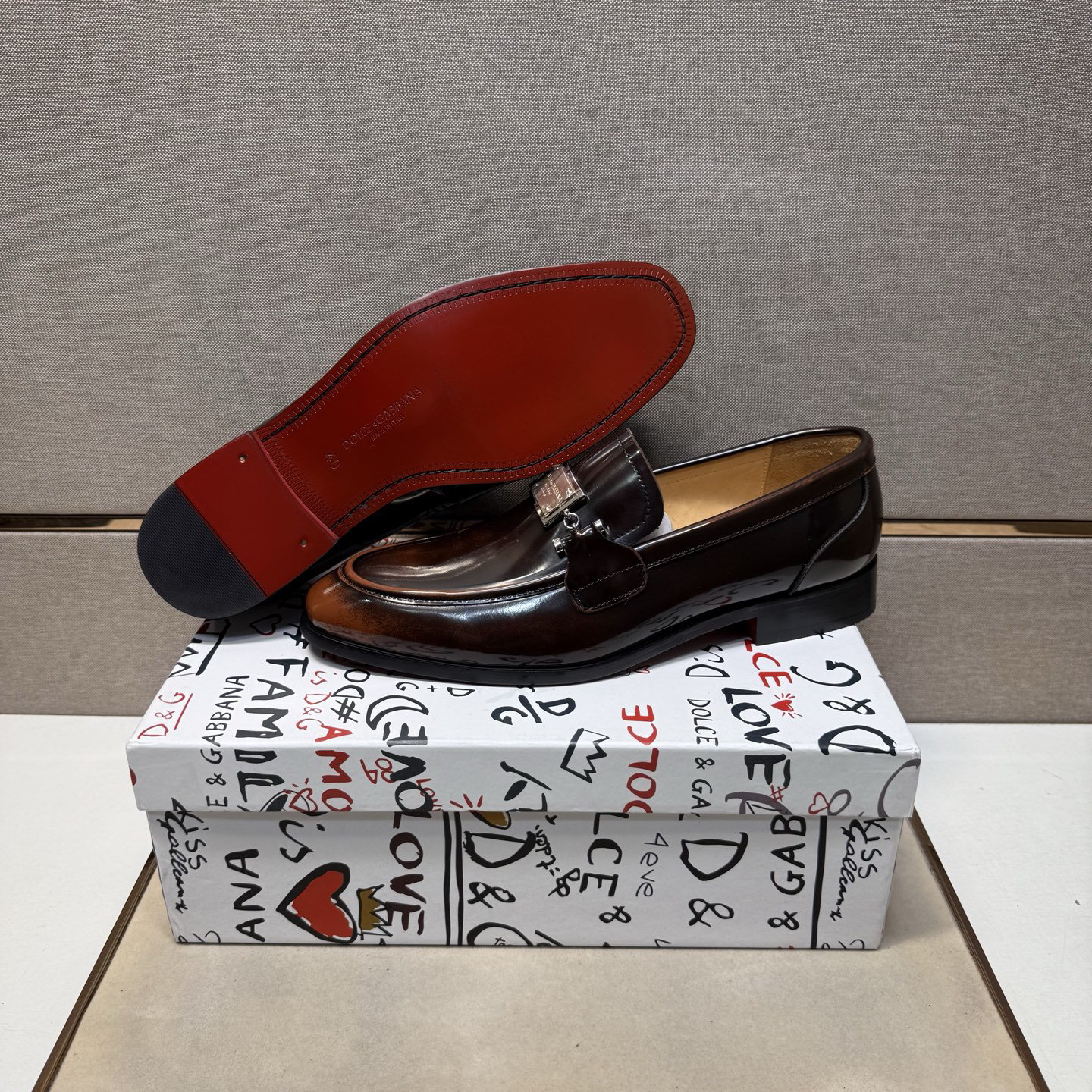 D&G men's leather shoes-90