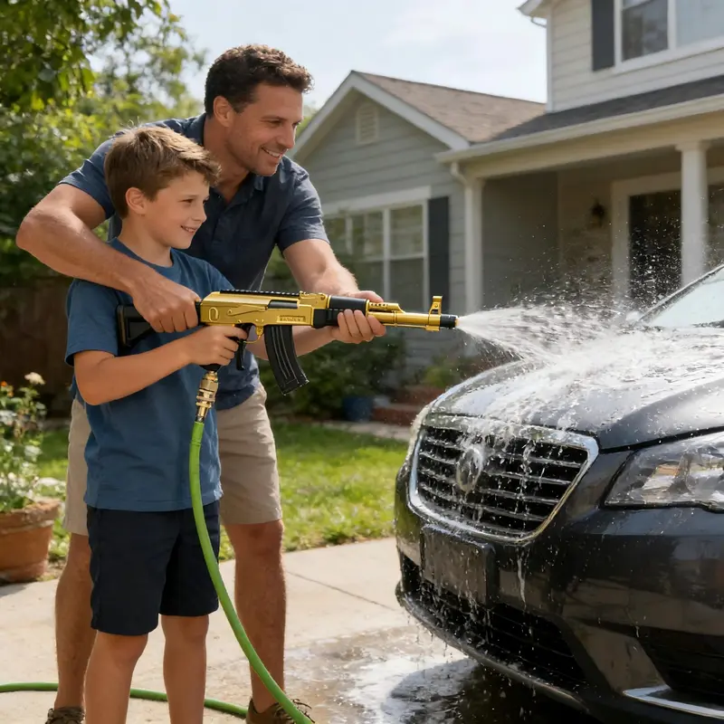High-pressure wash gun, rotary car wash gun with a 3/8-inch quick-connect fitting, includes 5 high-pressure nozzles, car foam sprayer, car wash equipment