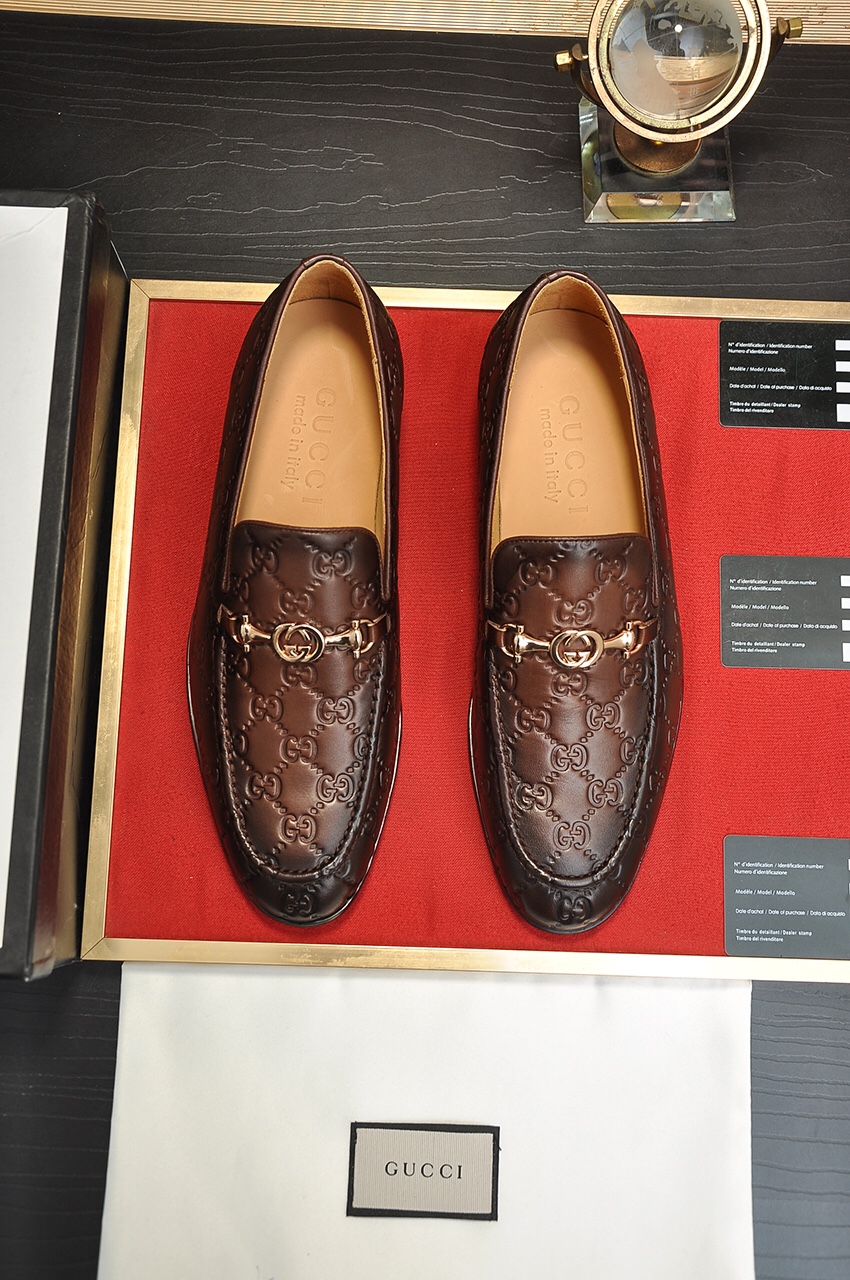Gucci men's leather shoes-24