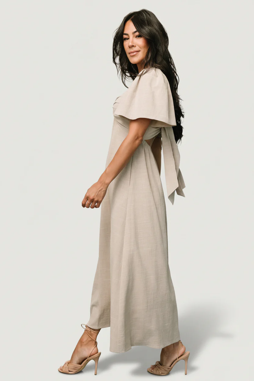 Indie Back Tie Dress | Oatmeal