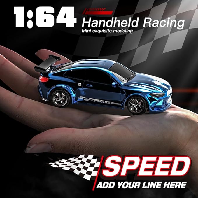 1/64 Scale Mini Remote-Controlled Drift Car, 2.4GHz High-Speed 4WD Full-Throttle Drift Racing Sports RC Car