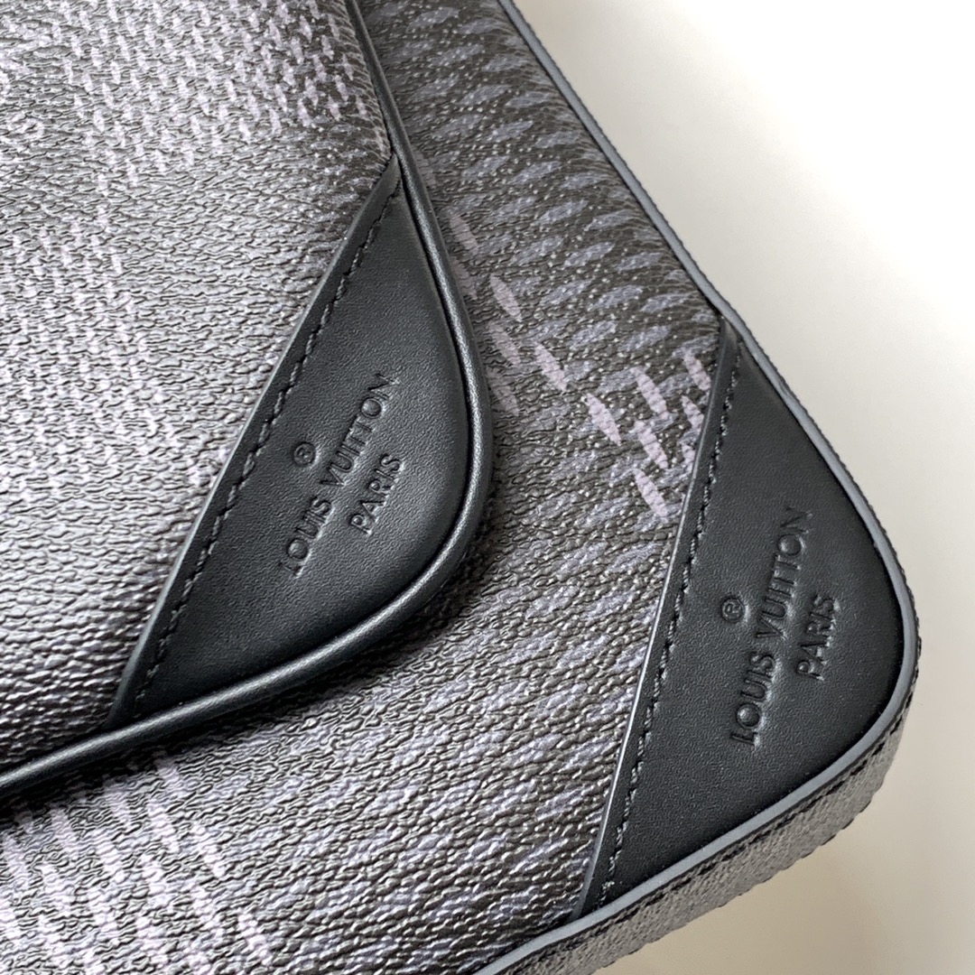 Louis Vuitton M50017 Trio Messenger Gray Damier Graphite 3D coated canvas