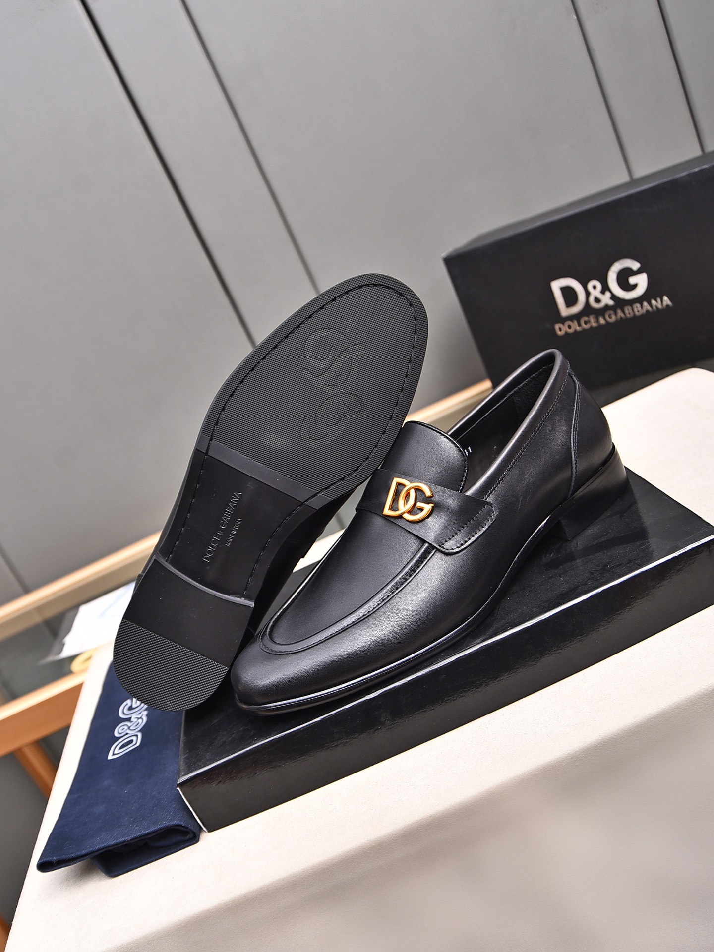 D&G men's leather shoes-15