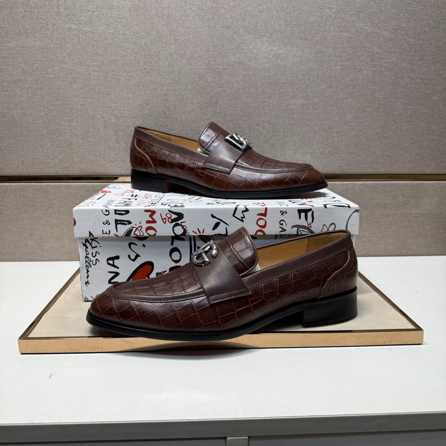 D&G men's leather shoes-97