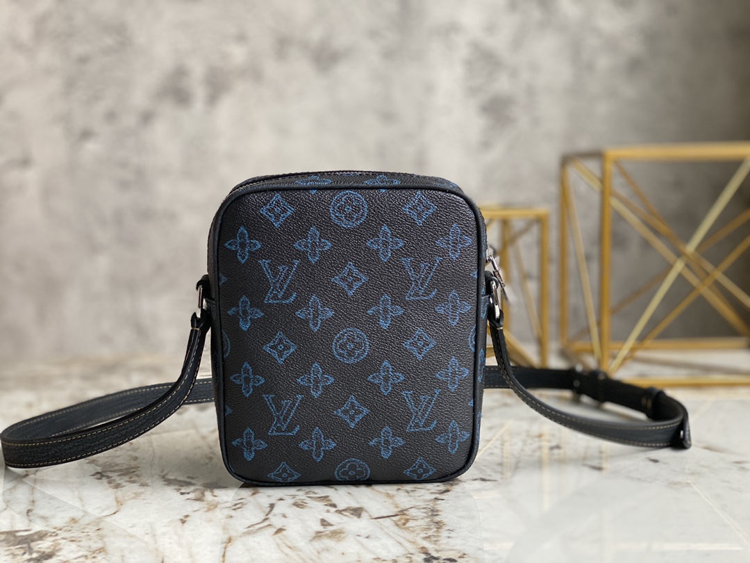 Louis Vuitton Mens Christopher Wearable Wallet Blue Monogram Coated Canvas M81854