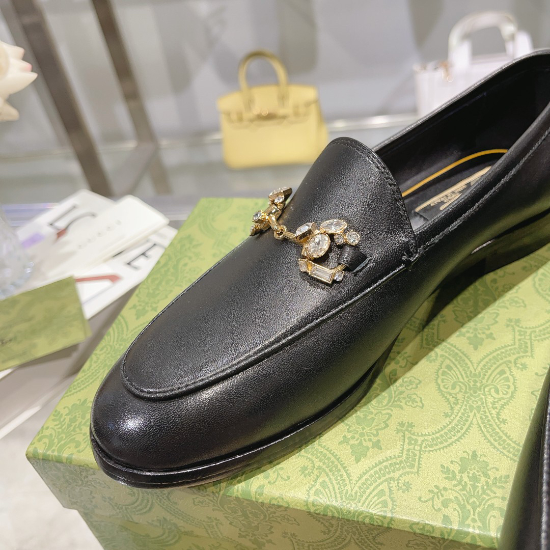 Gucci women's leather shoes-20