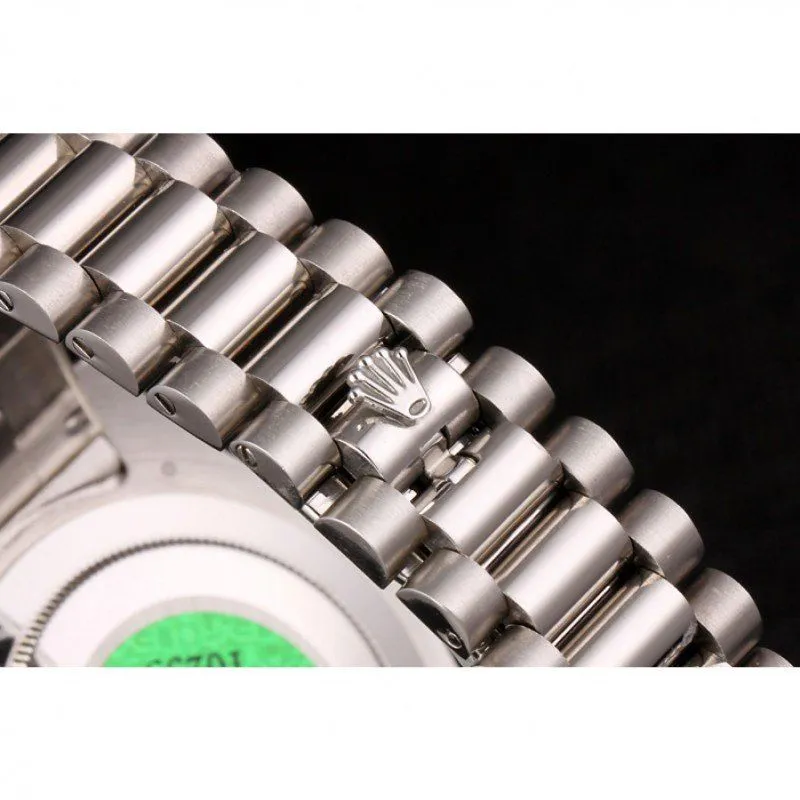 Swiss Day-Date Stainless Steel Bracelet Black Dial 80294