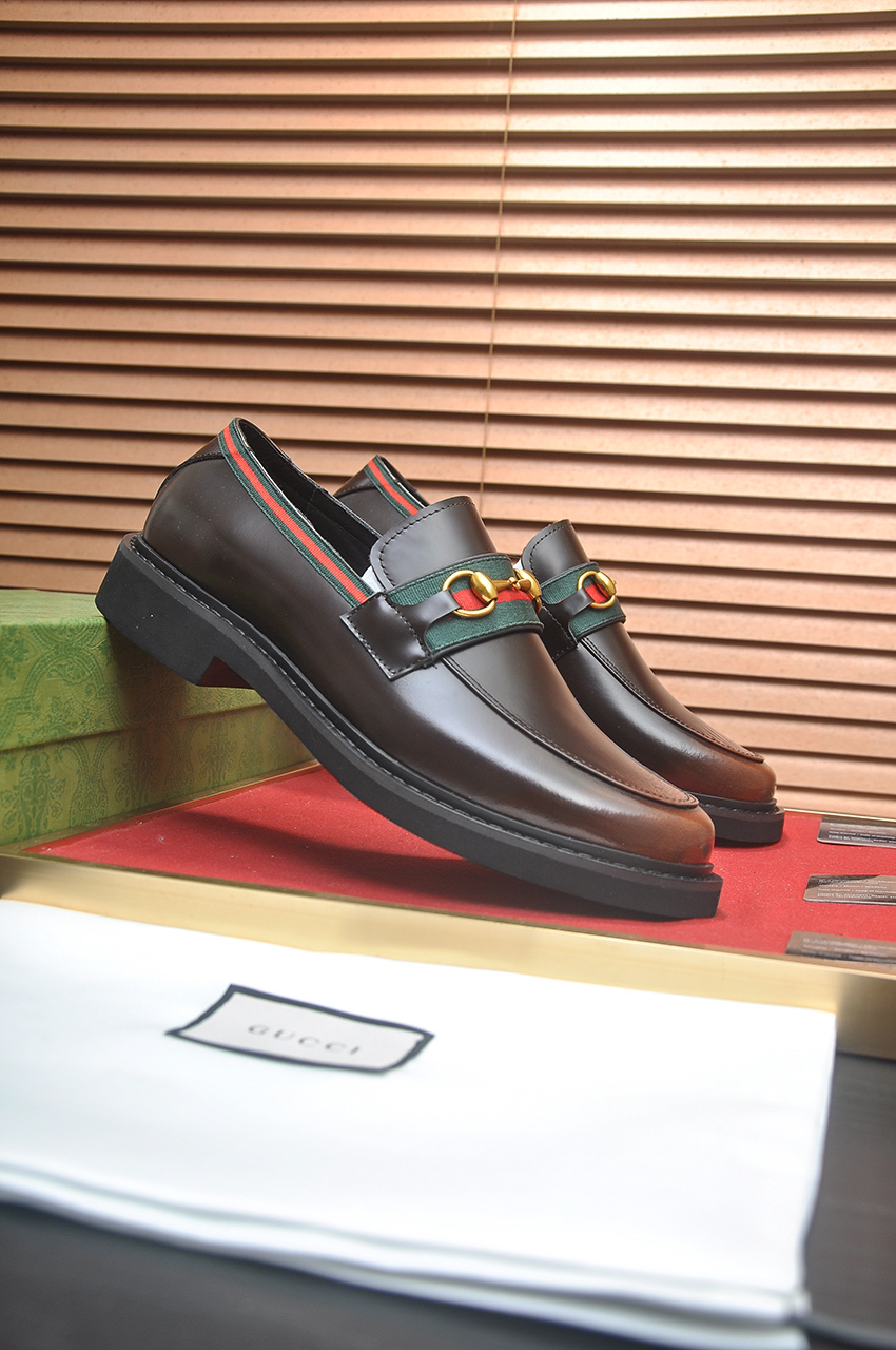 Gucci men's leather shoes-95