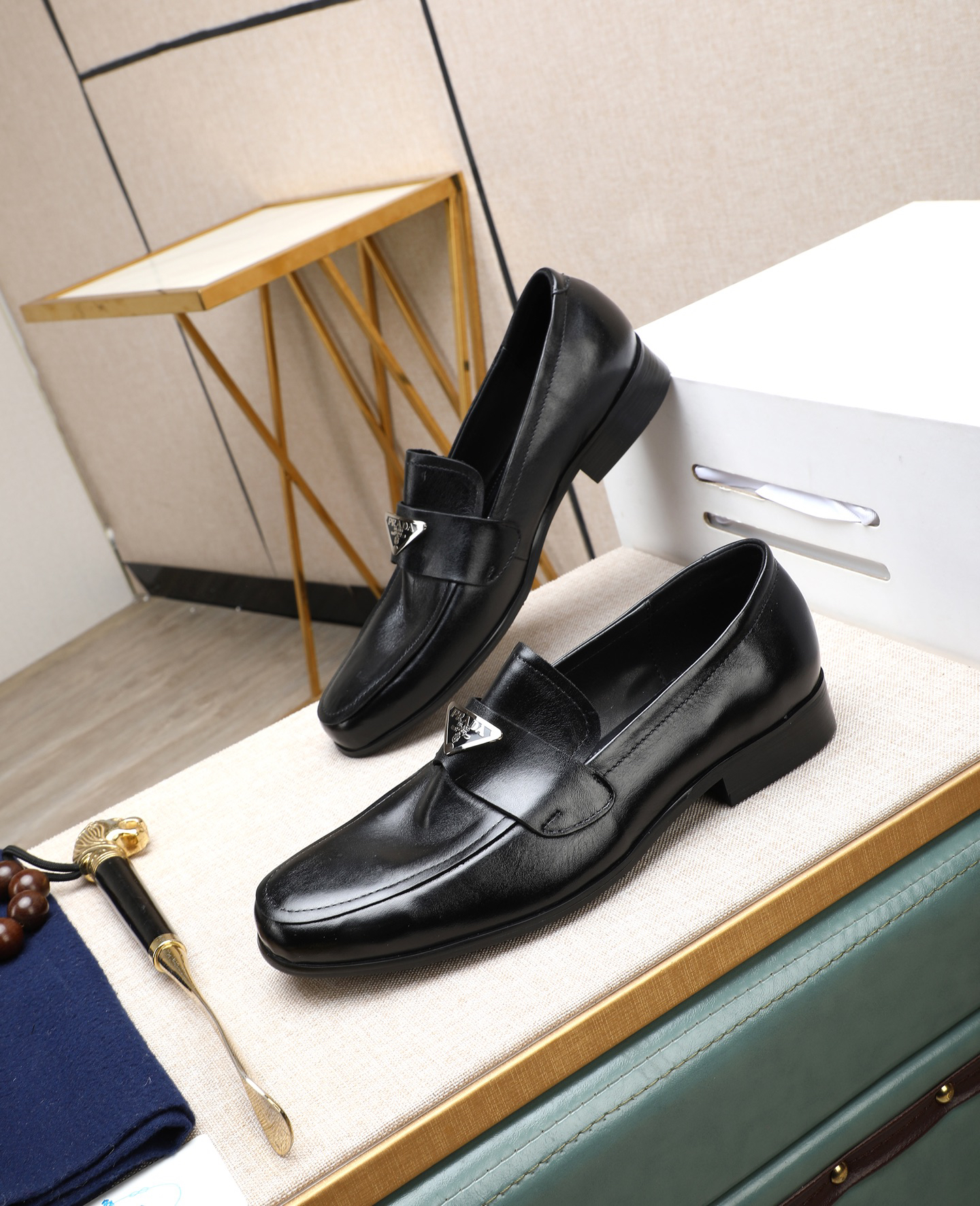 Prada men's leather shoes-61
