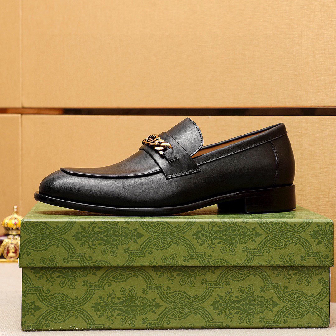 Gucci men's leather shoes-80