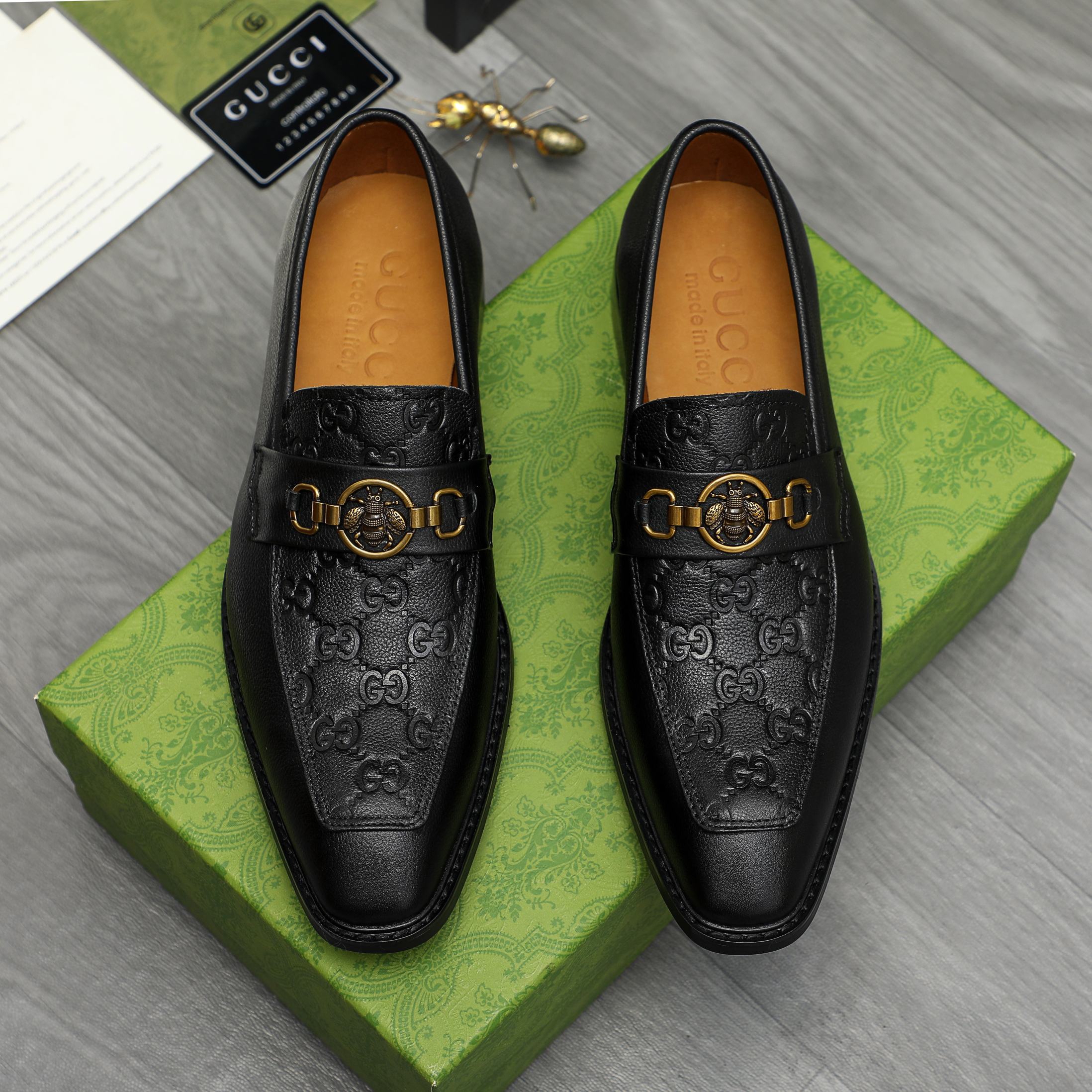 Gucci men's leather shoes-84