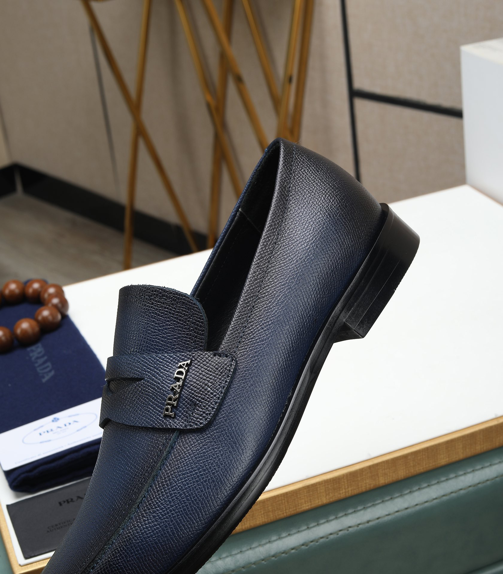 Prada men's leather shoes-63
