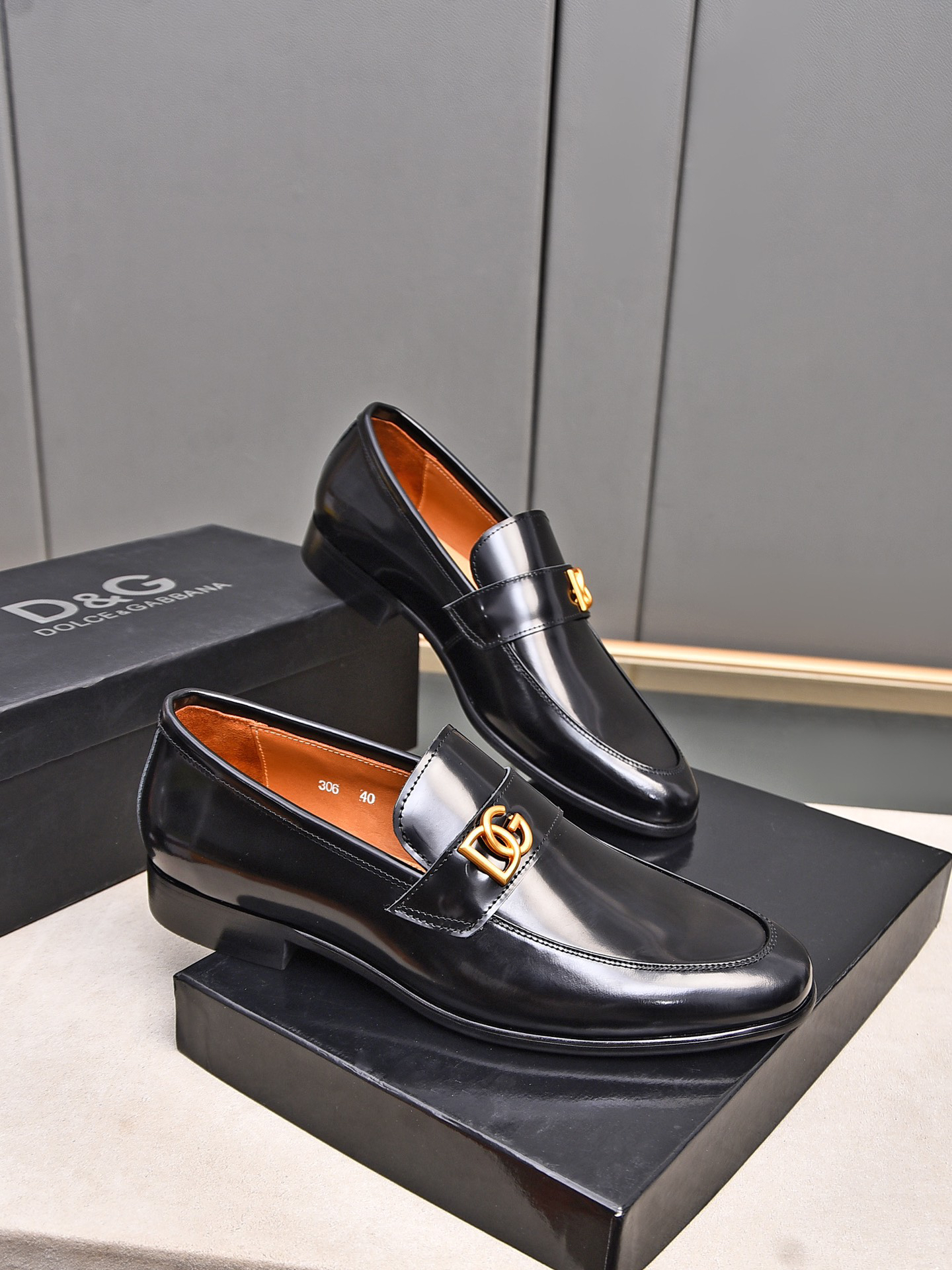 D&G men's leather shoes-66