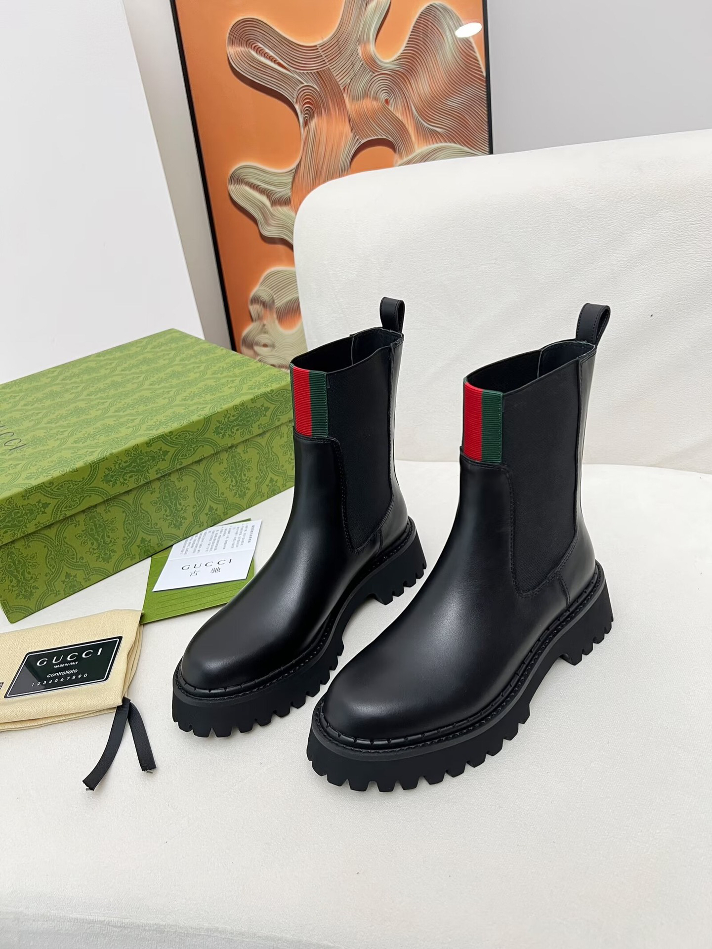 Gucci women's leather shoes-7