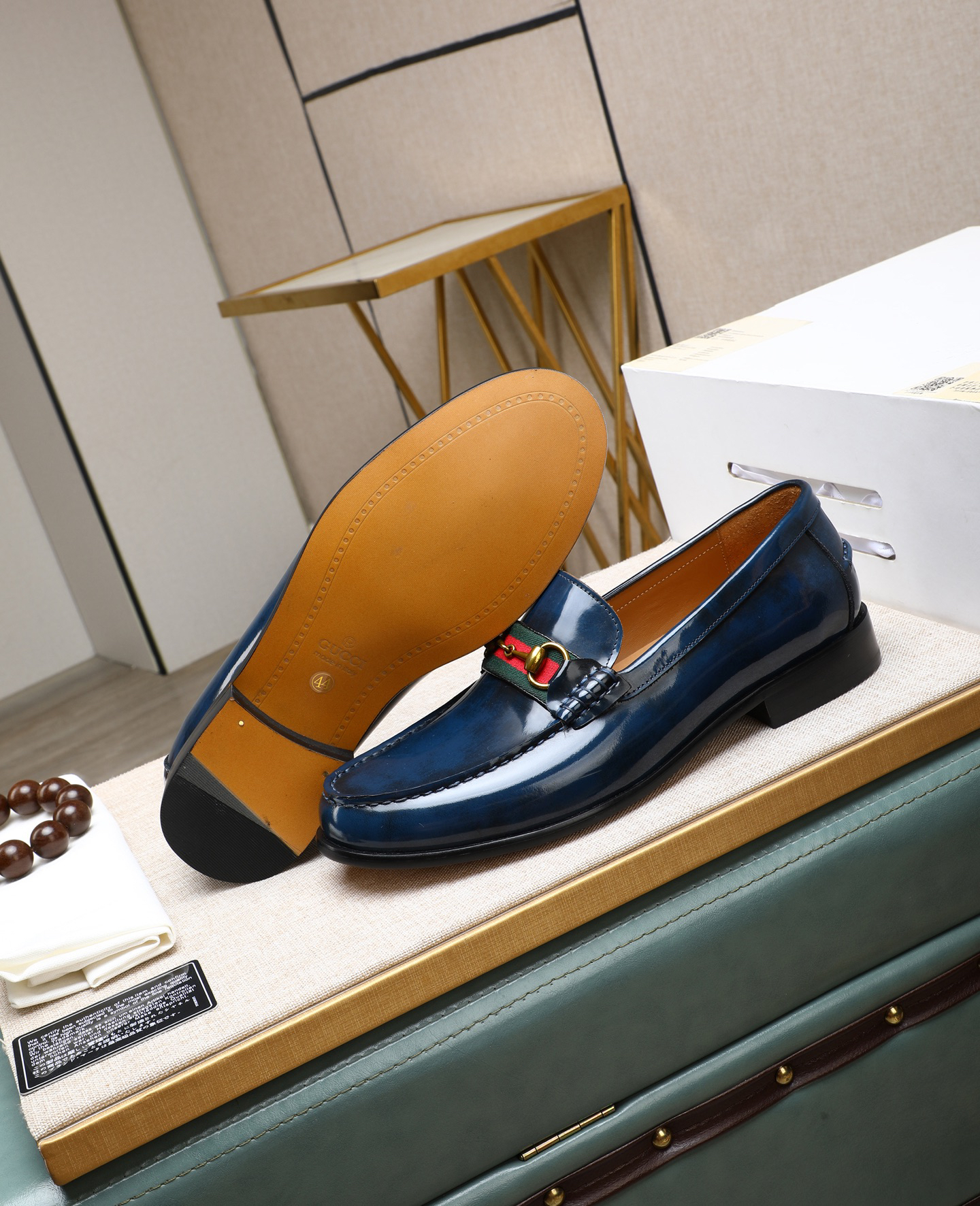Gucci men's leather shoes-5