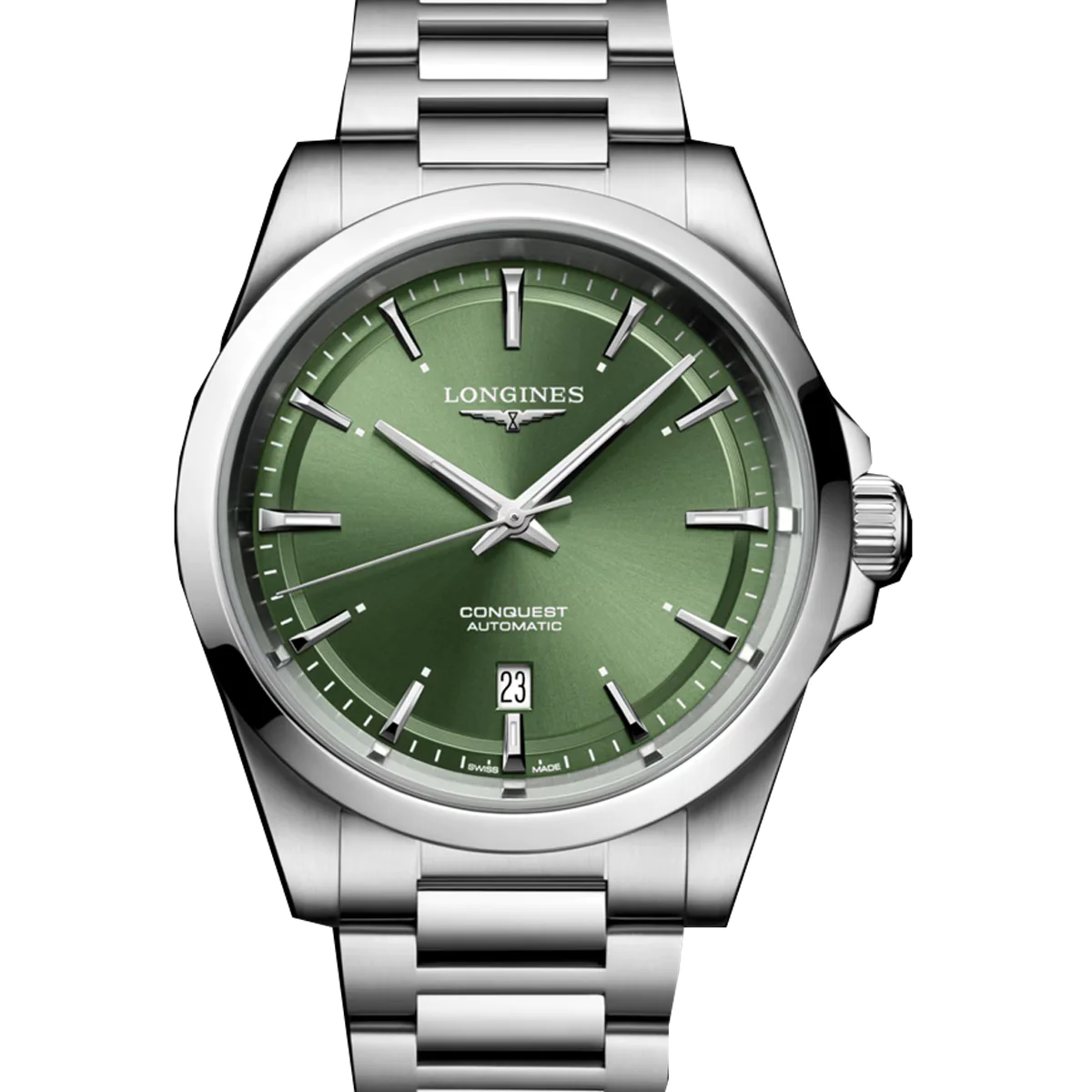 Conquest 41MM Sunray Green Dial Automatic Stainless Steel Watch L38304026