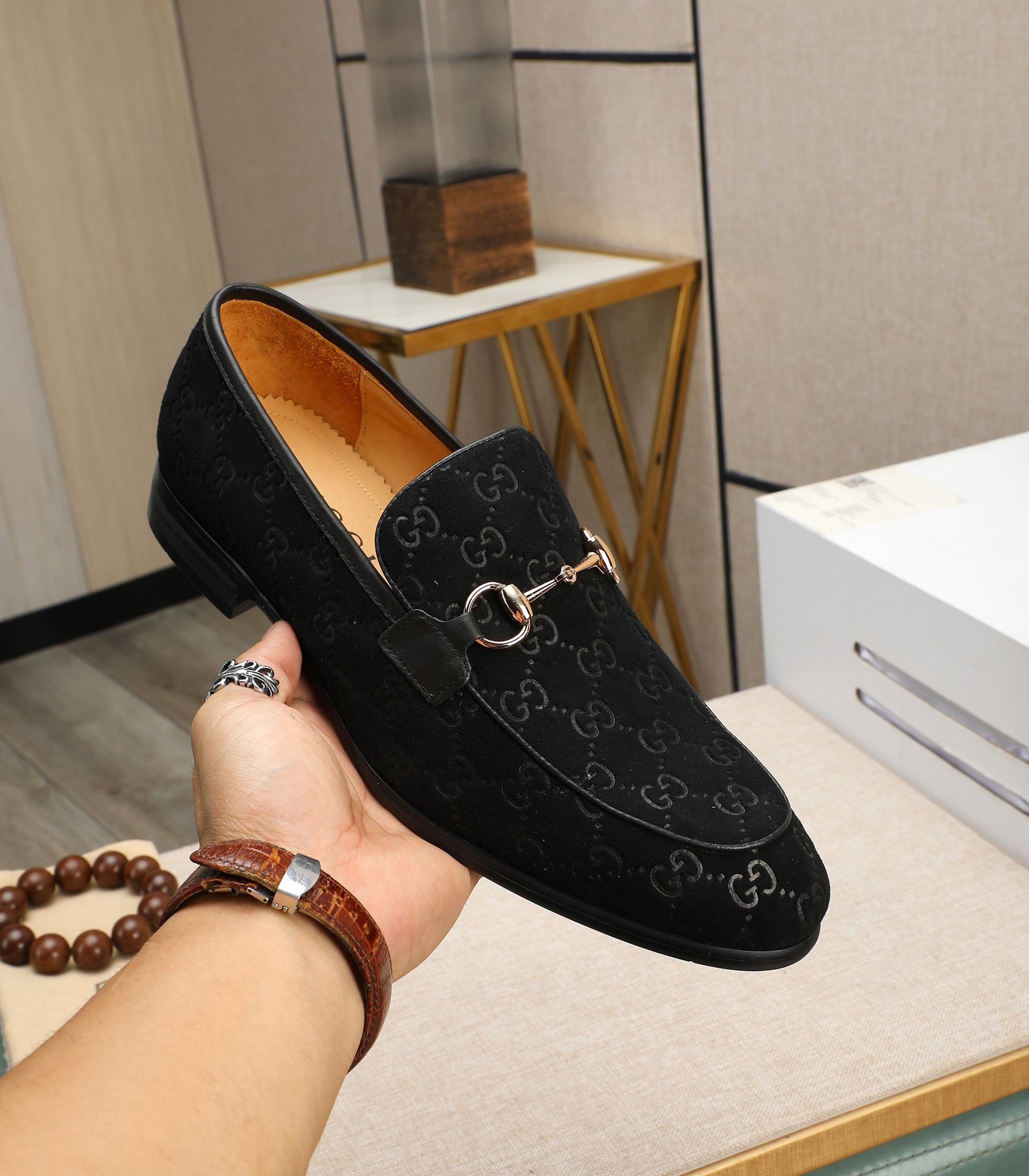 Gucci men's leather shoes-72