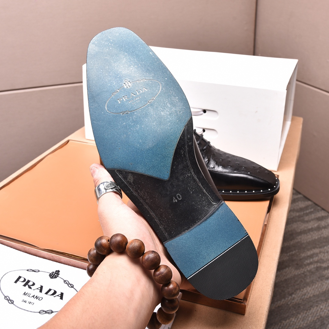 Prada men's leather shoes-71