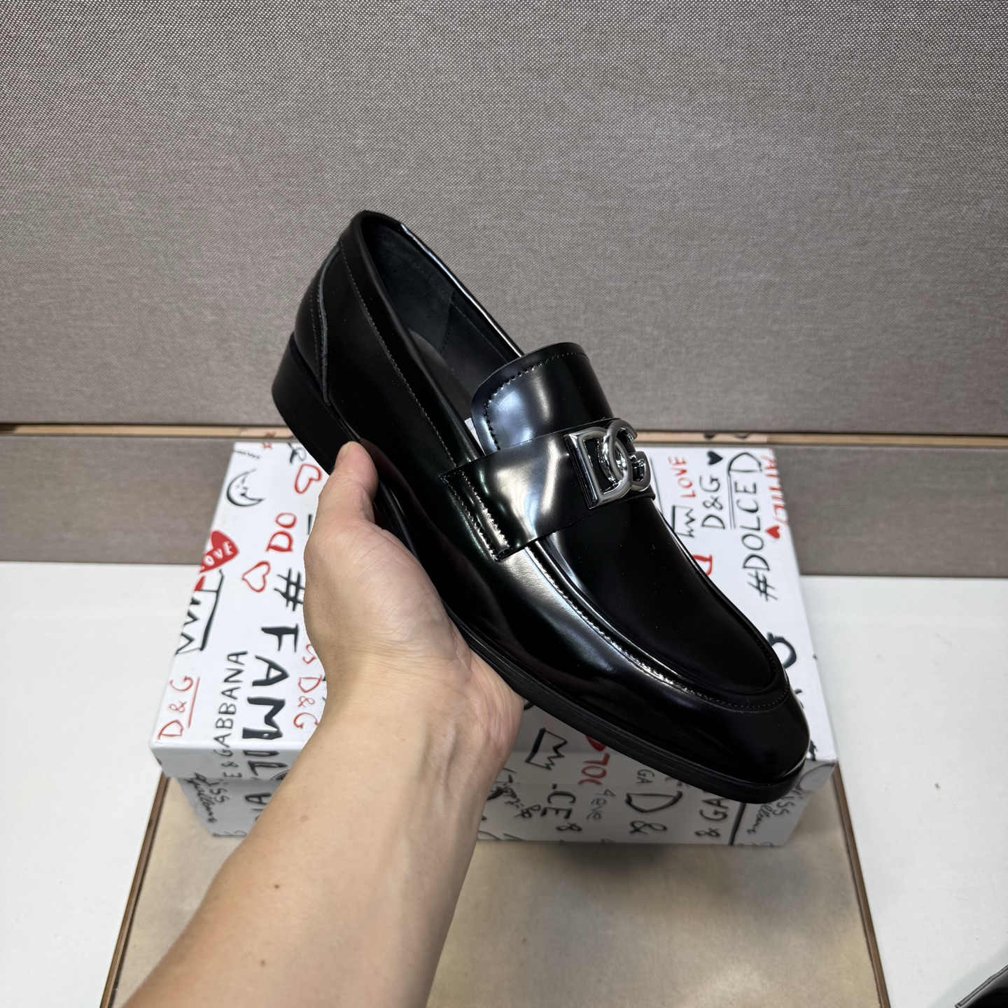 D&G men's leather shoes-101