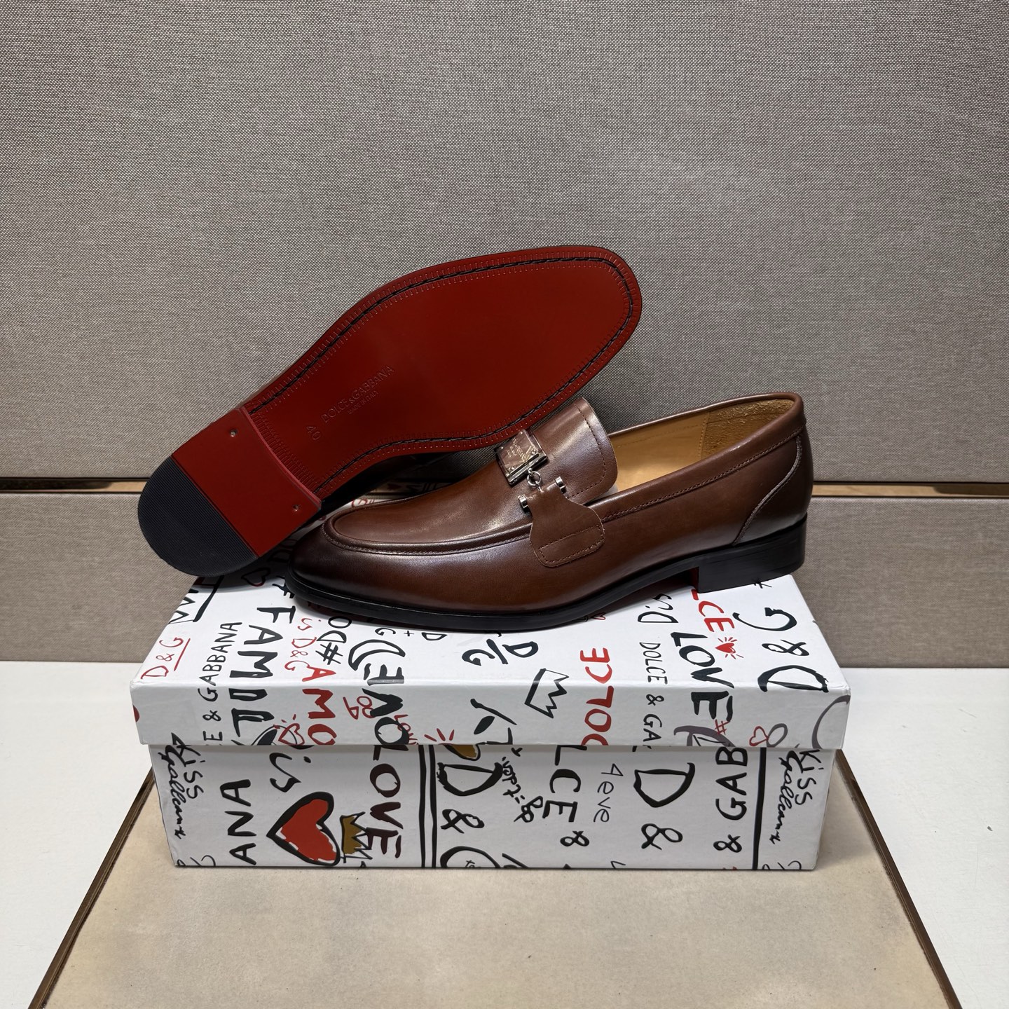 D&G men's leather shoes-39