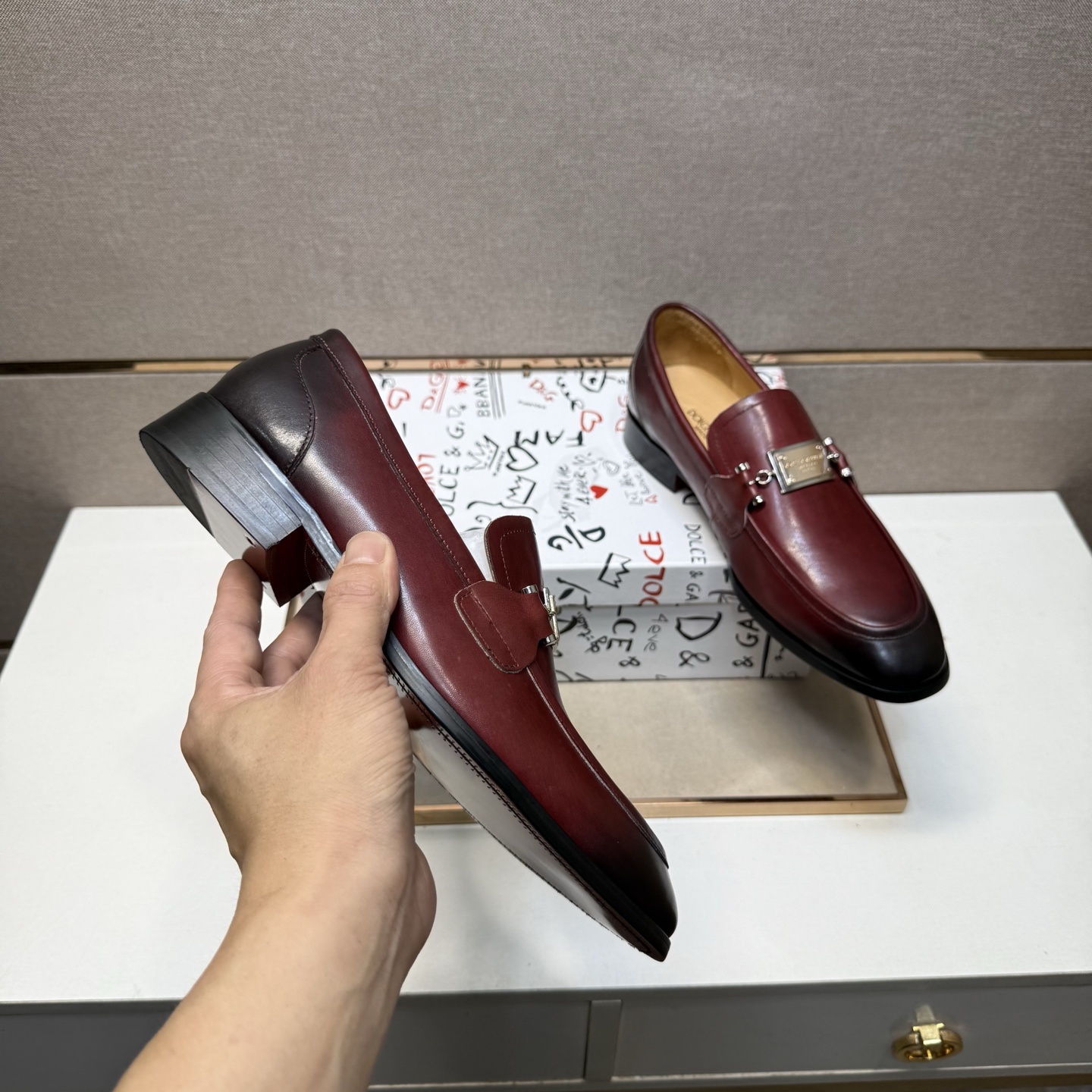 D&G men's leather shoes-40