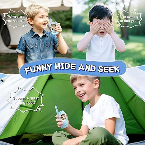 Children's Video Walkie-Talkies, 2-Pack Rechargeable Handheld Video Walkie-Talkies