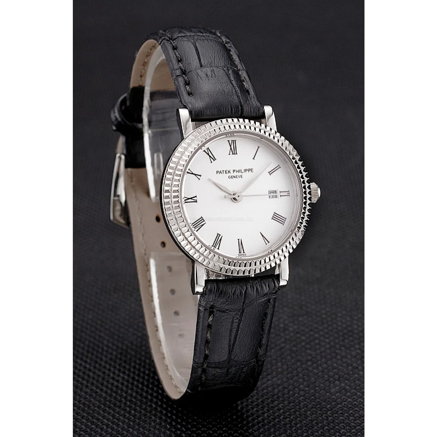 Calatrava Roman Dial White 28 mm, Stainless Steel