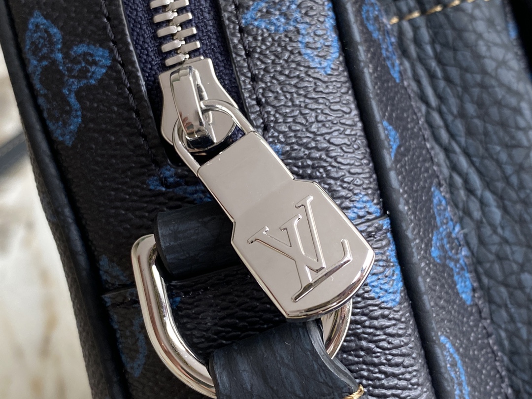 Louis Vuitton Mens Christopher Wearable Wallet Blue Monogram Coated Canvas M81854