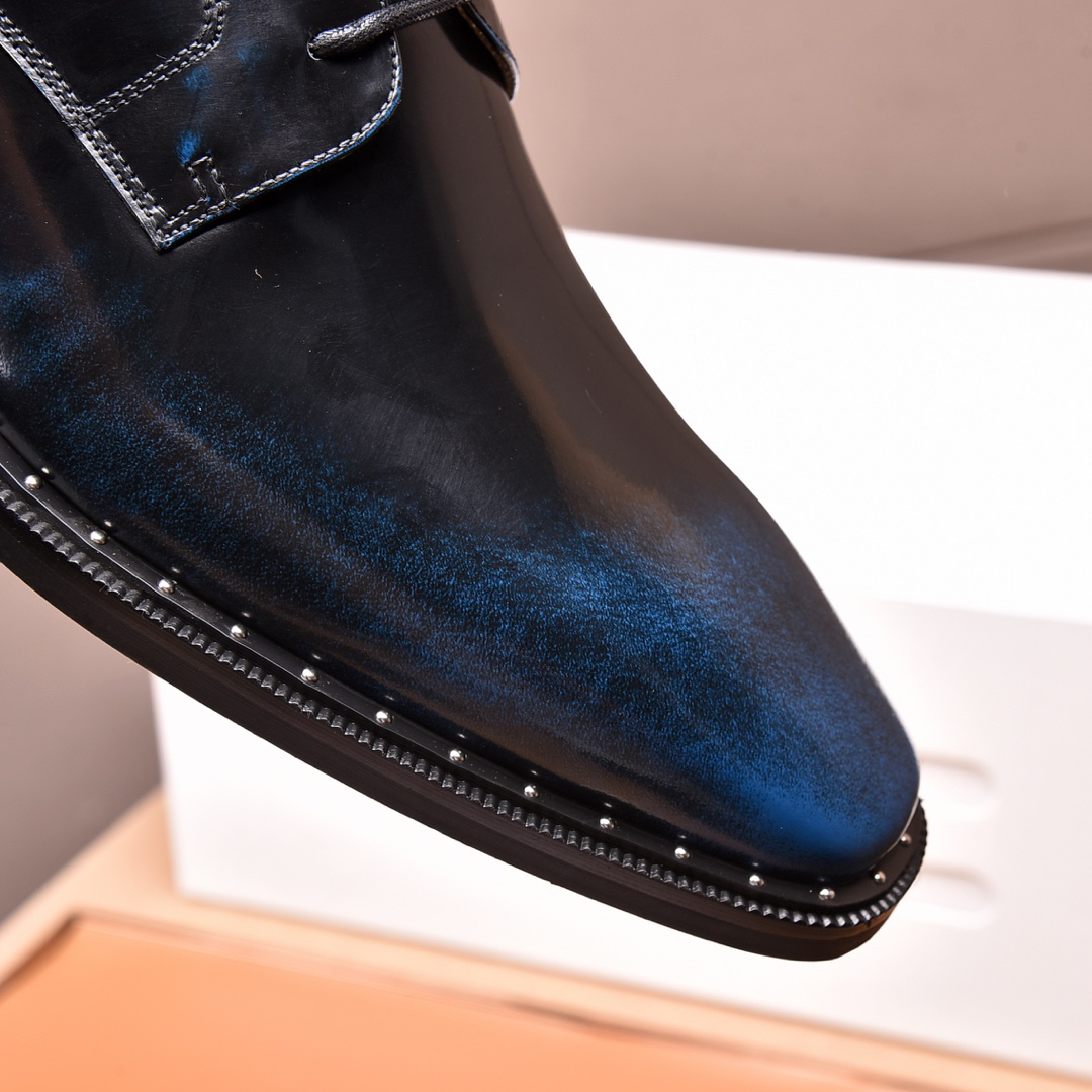Prada men's leather shoes-81