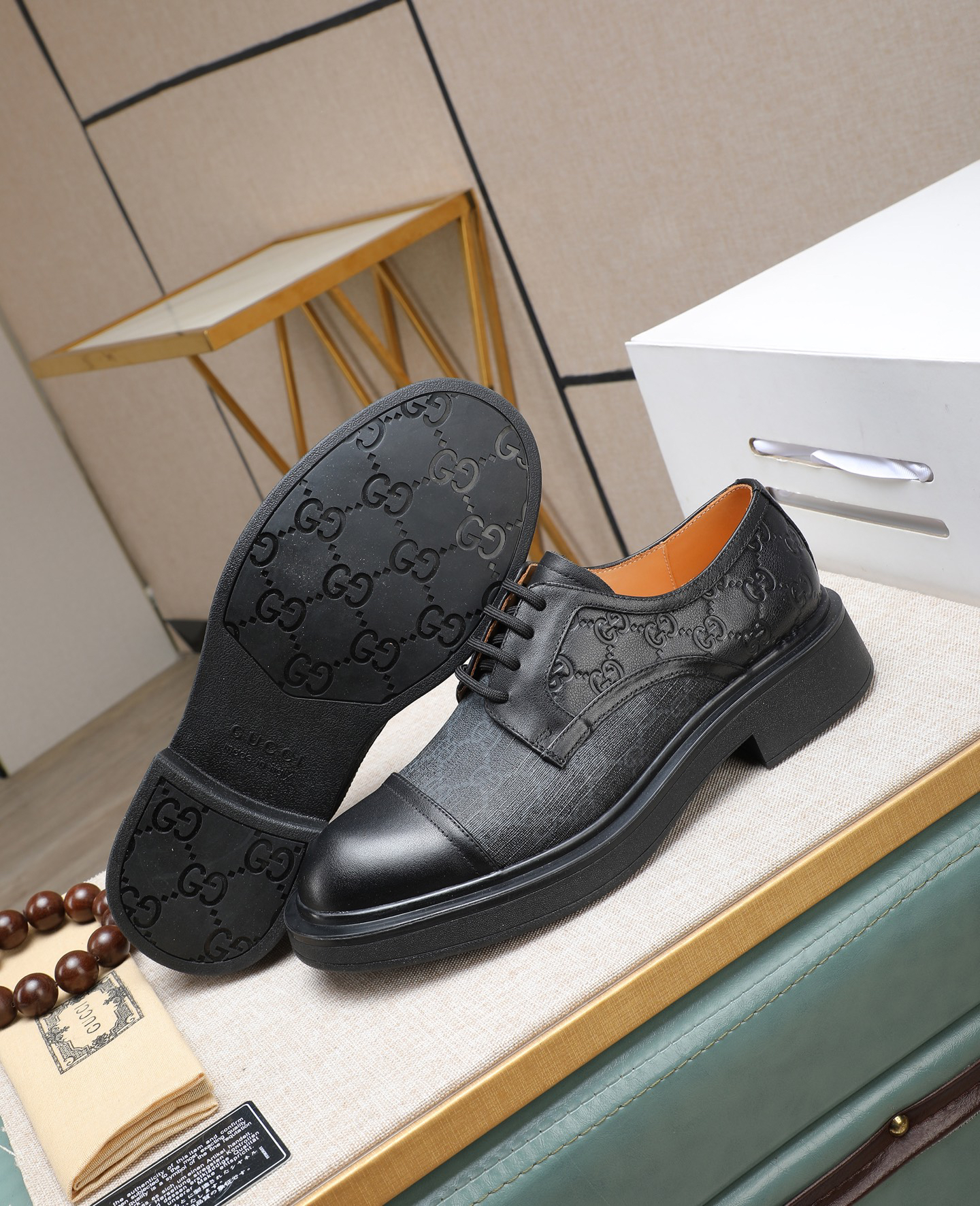 Gucci men's leather shoes-56