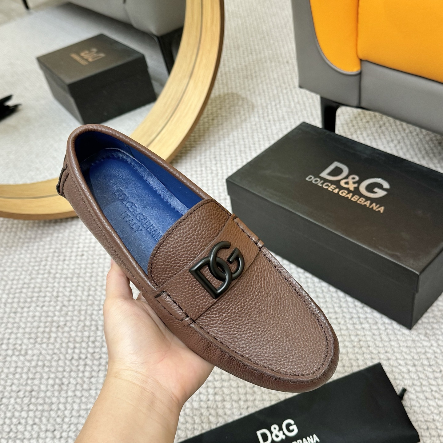 D&G men's leather shoes-86