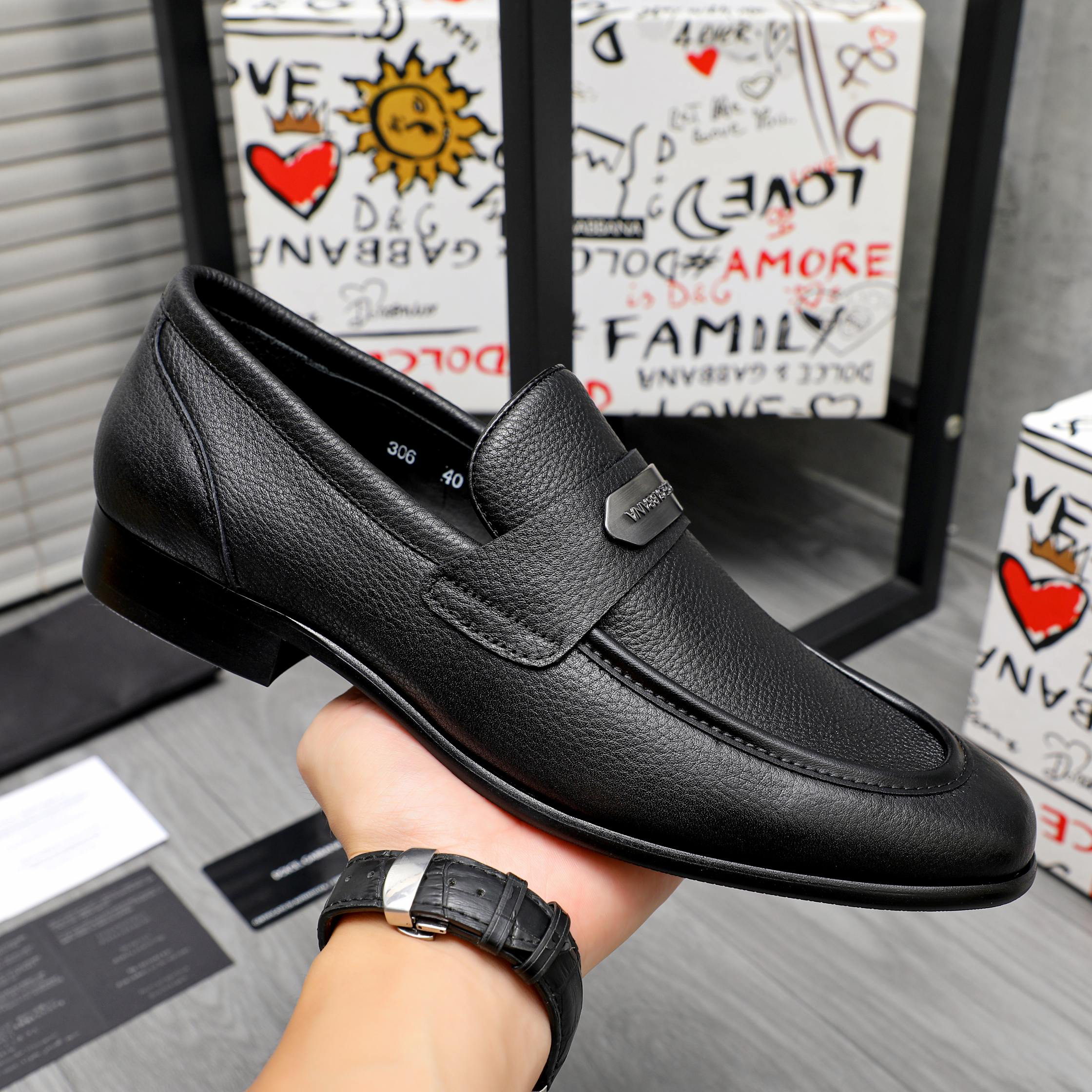 D&G men's leather shoes-58