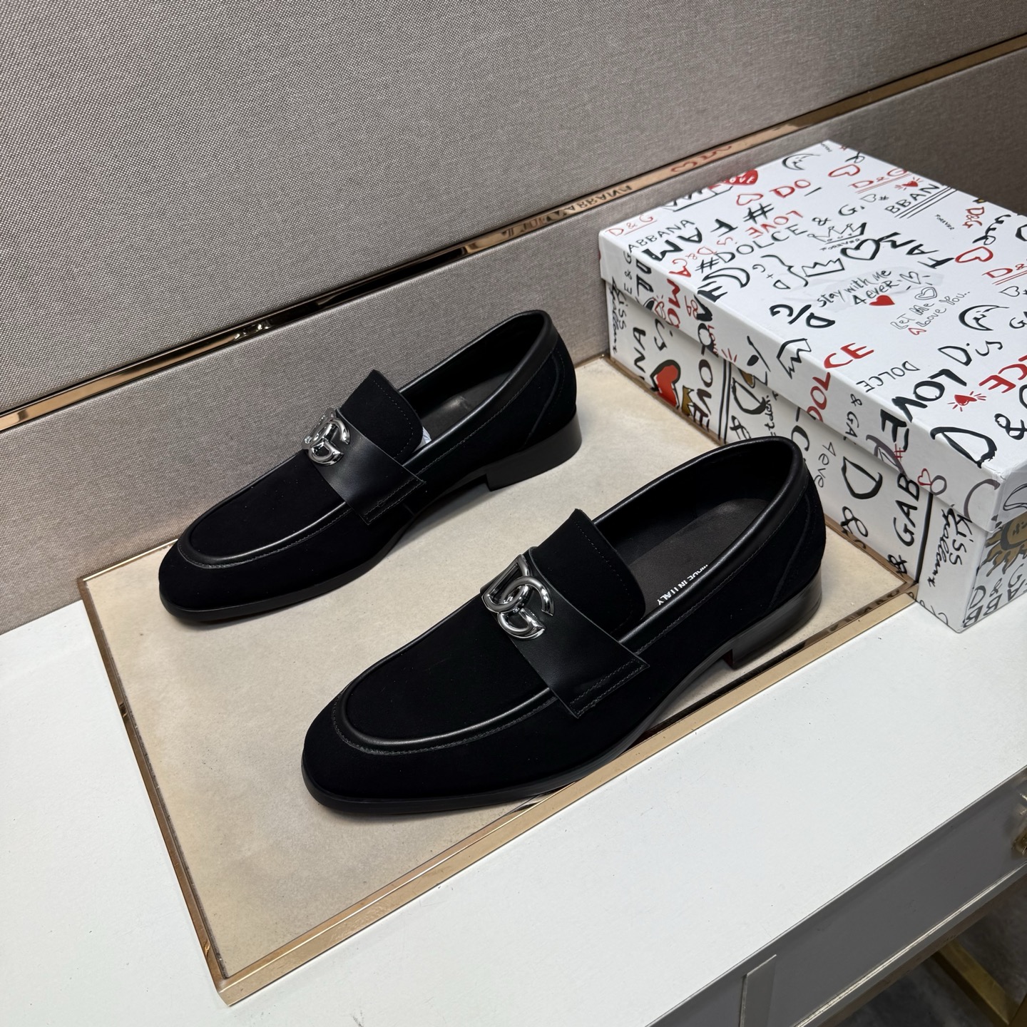 D&G men's leather shoes-112
