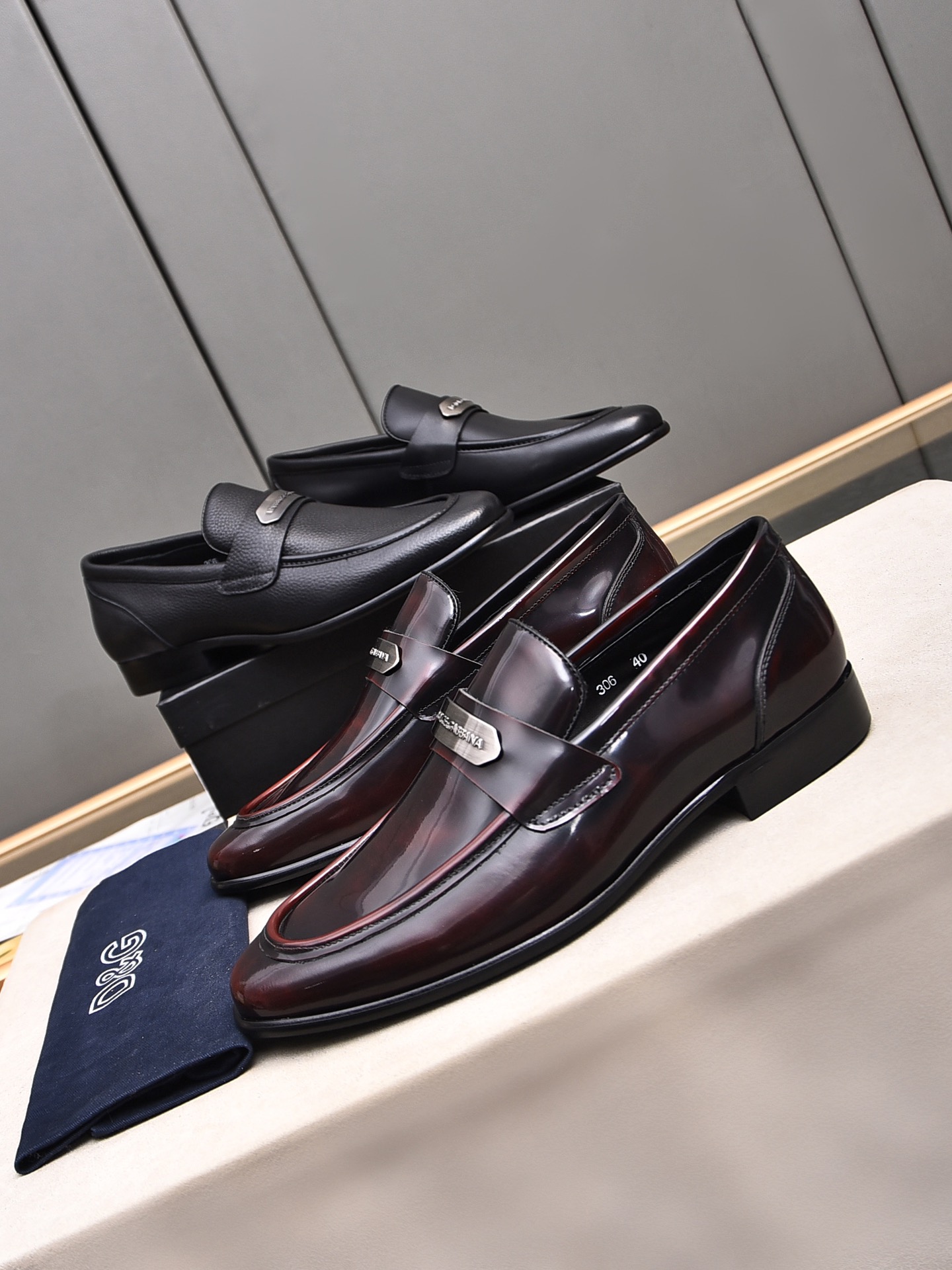 D&G men's leather shoes-71