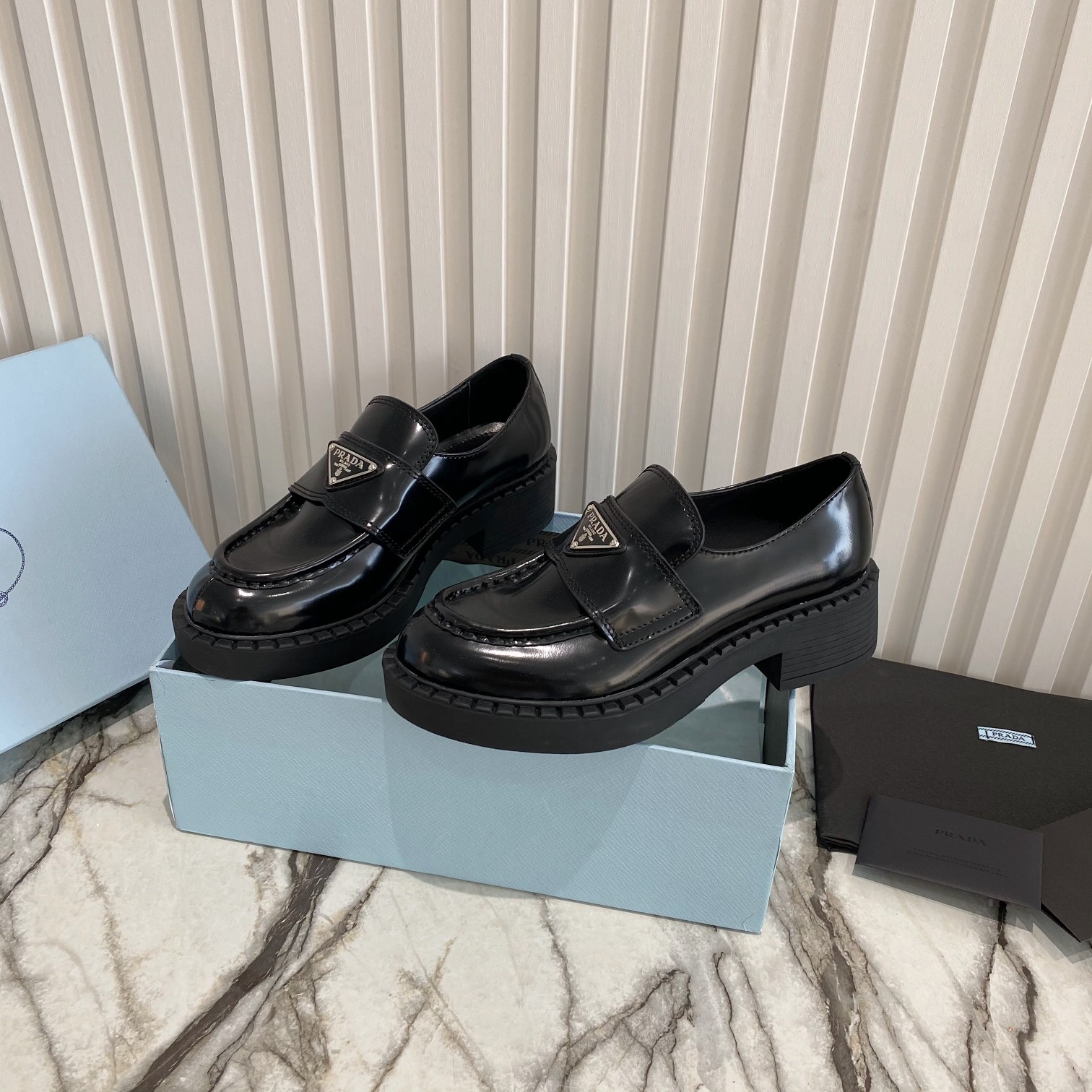 Prada men's leather shoes-9