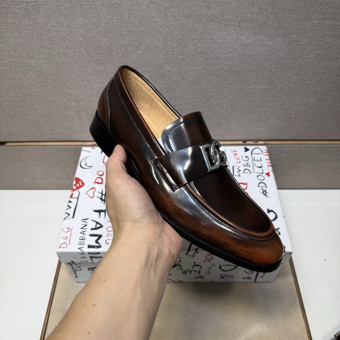 D&G men's leather shoes-36