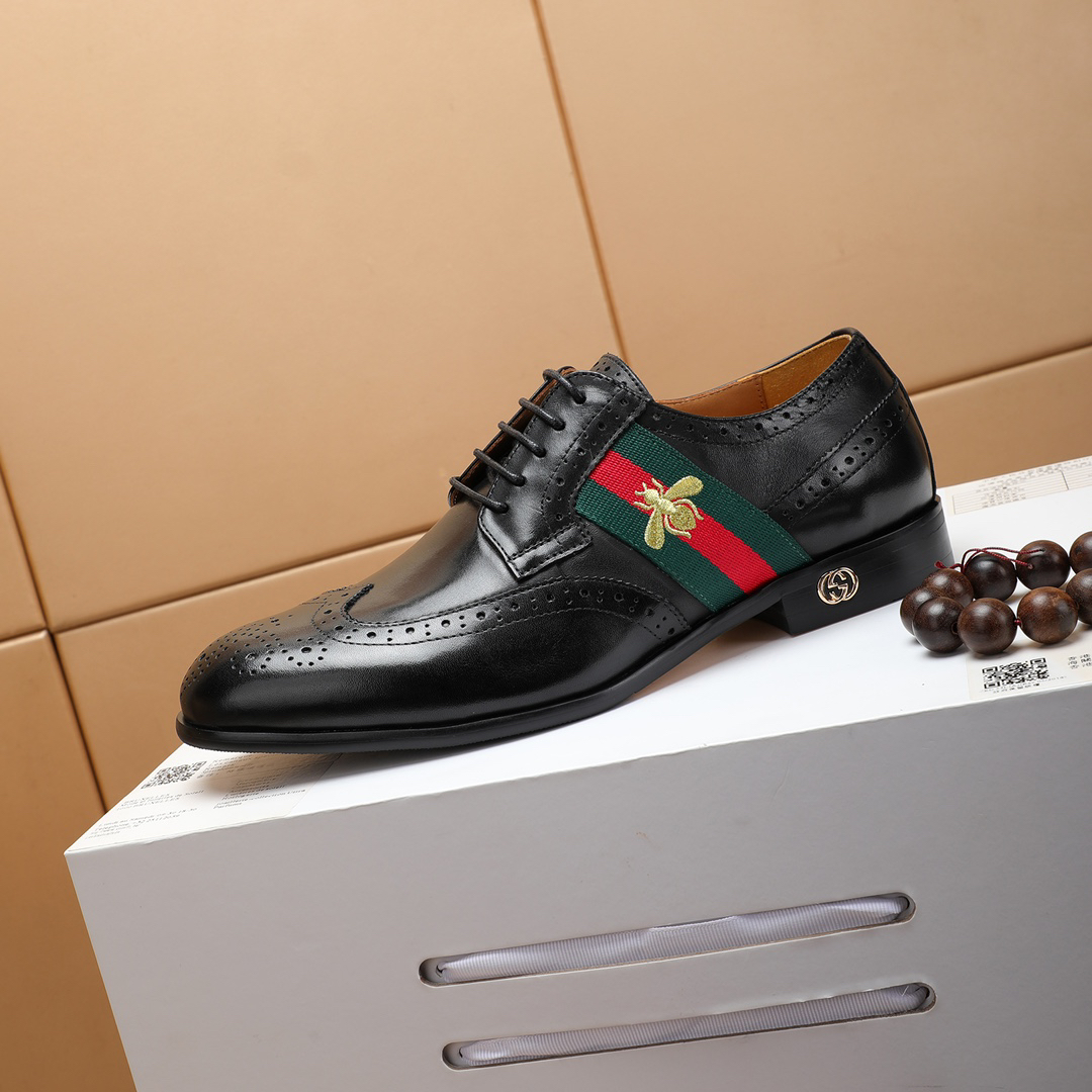 Gucci men's leather shoes-89