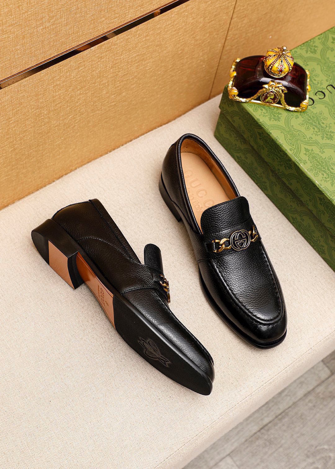 Gucci men's leather shoes-83