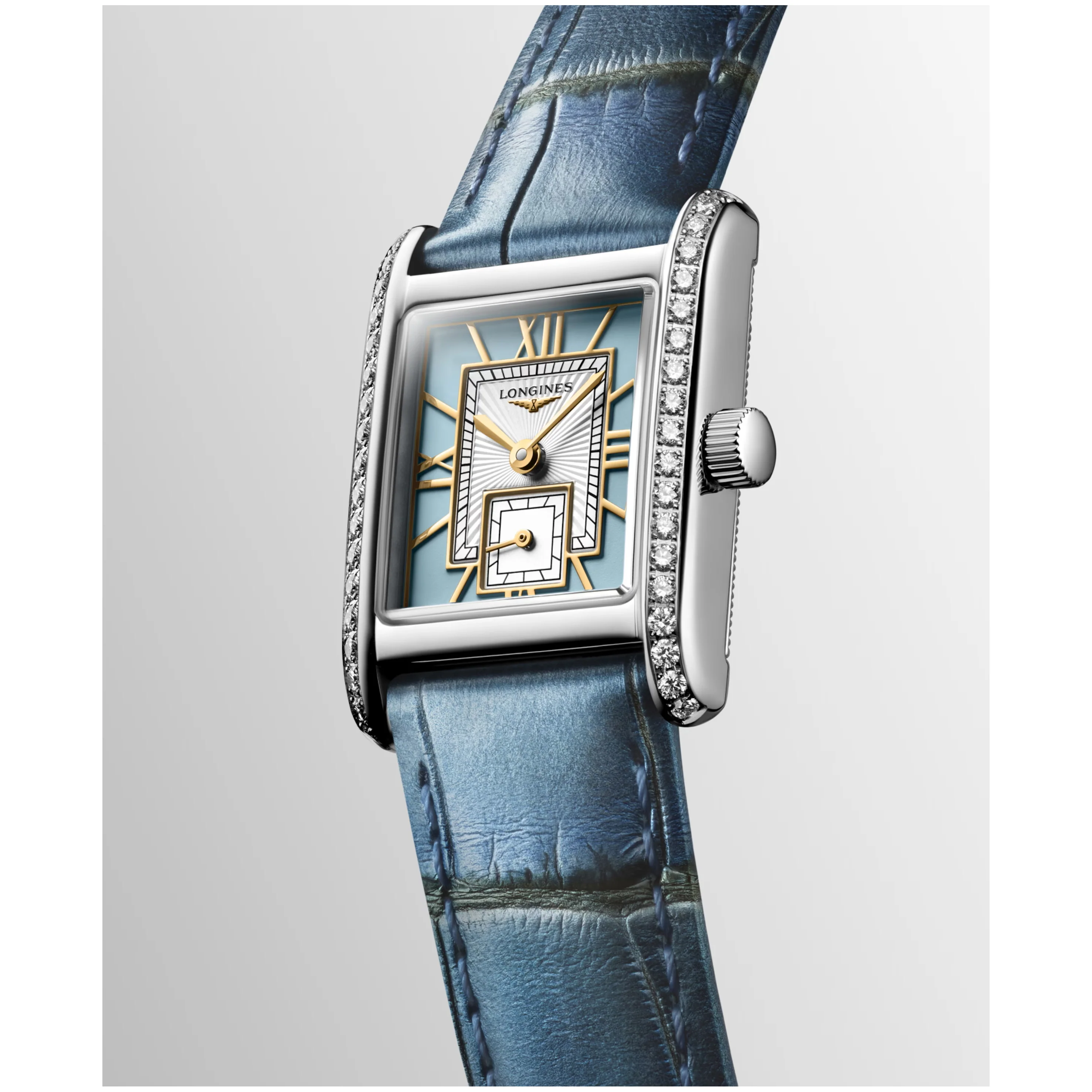 Mini DolceVita Quartz Blue Diamond Watch 21.5x29MM L5.200.0.95.2
