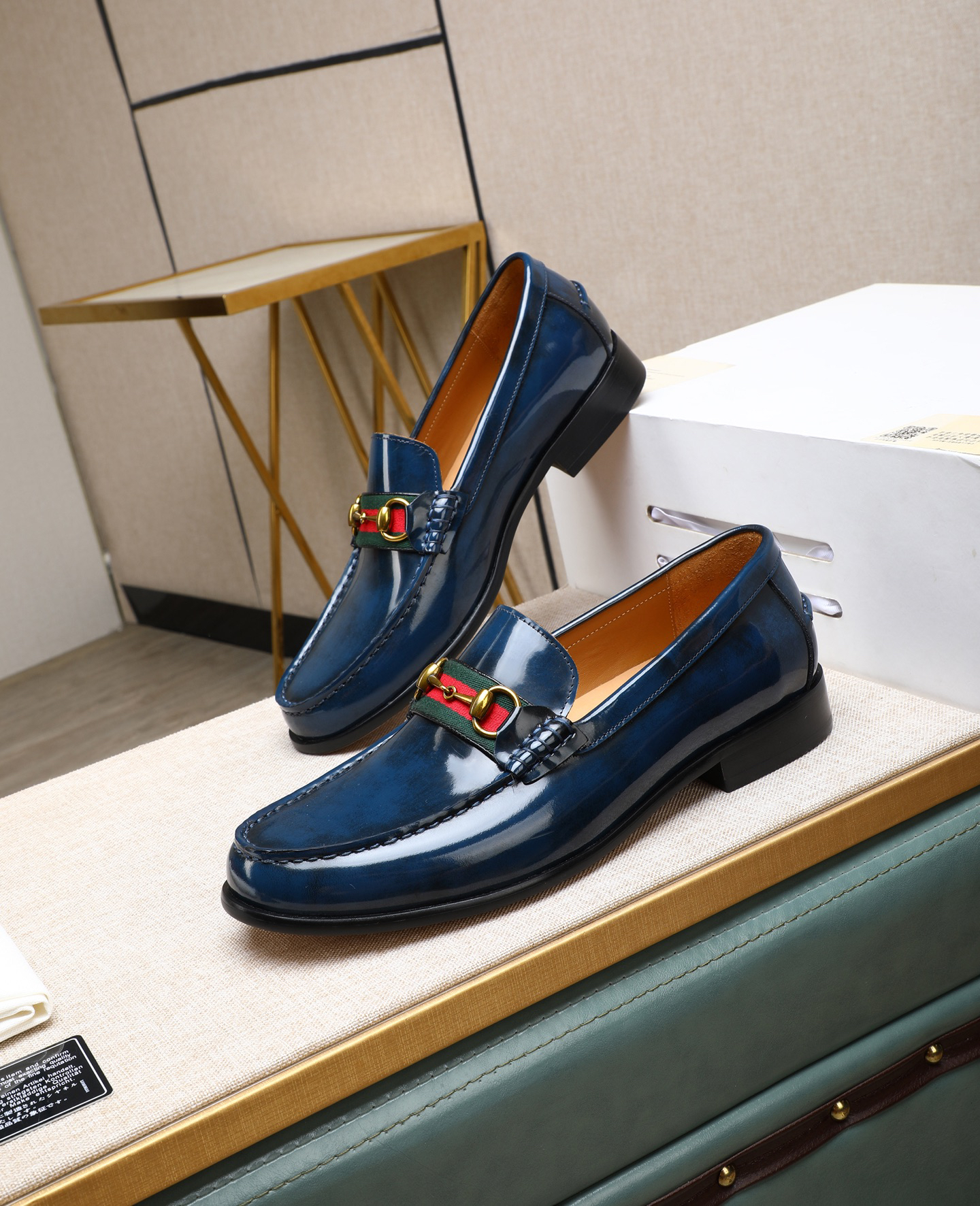 Gucci men's leather shoes-5