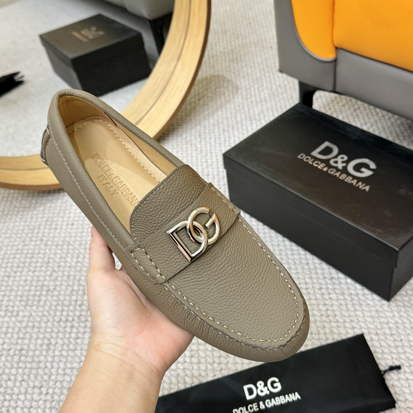 D&G men's leather shoes-75